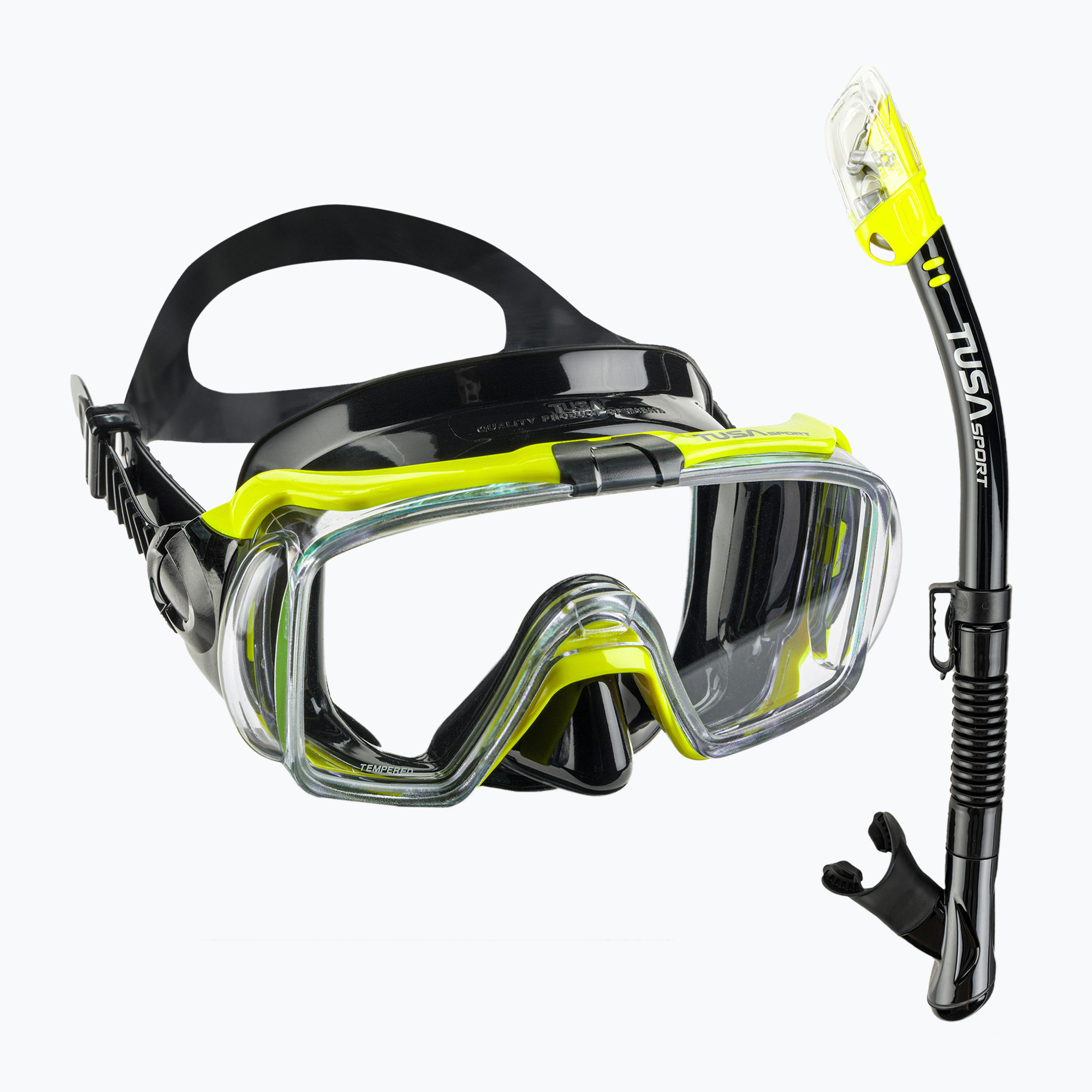 TUSA maszk + snorkel szett sárga UC-3125. Méret: M-L
