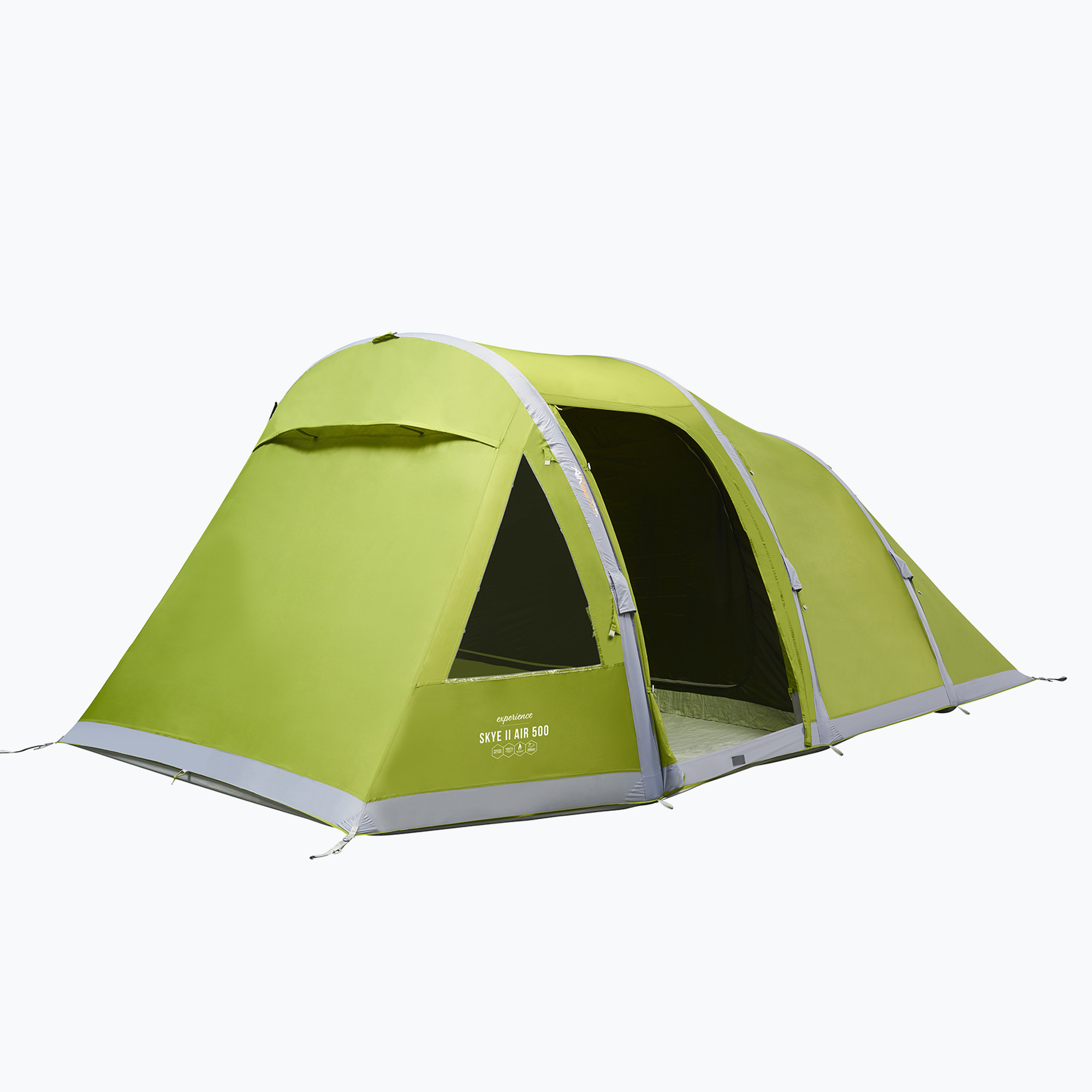 15%-kal olcsóbban.  Vango Skye II Air 500 5 személyes kemping sátor zöld TEQSKYEAIH09177. Méret: OS