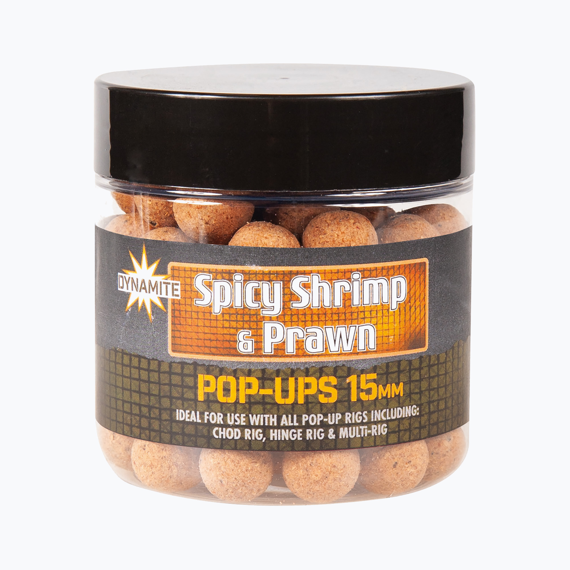 48%-kal olcsóbban.  Dynamite Baits Spicy Shrimp & Prawn Pop Up 15mm barna ponty úszó golyók ADY040976. Méret: 15 mm