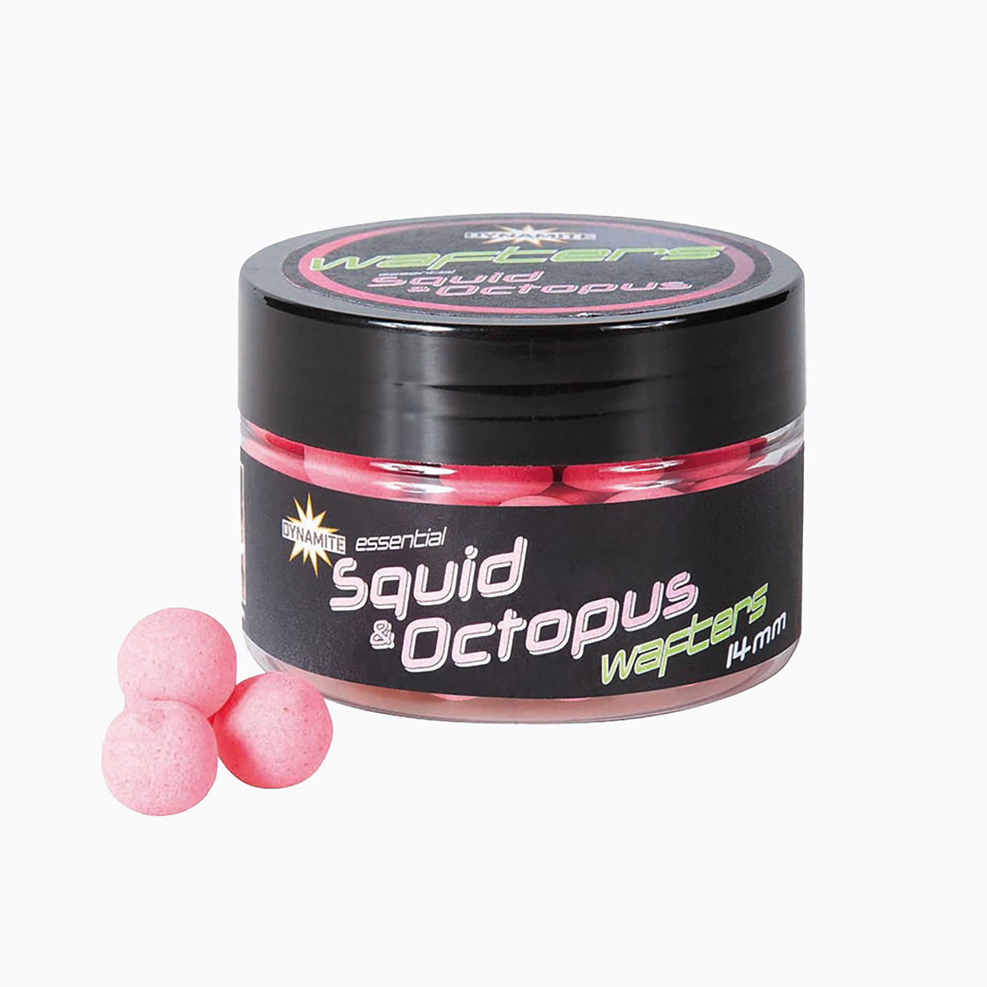 15%-kal olcsóbban.  Dynamite Baits Fluoro Wafters Squid & Octopus rózsaszínű pontyos dumbbell csali ADY041600. Méret: 14 mm
