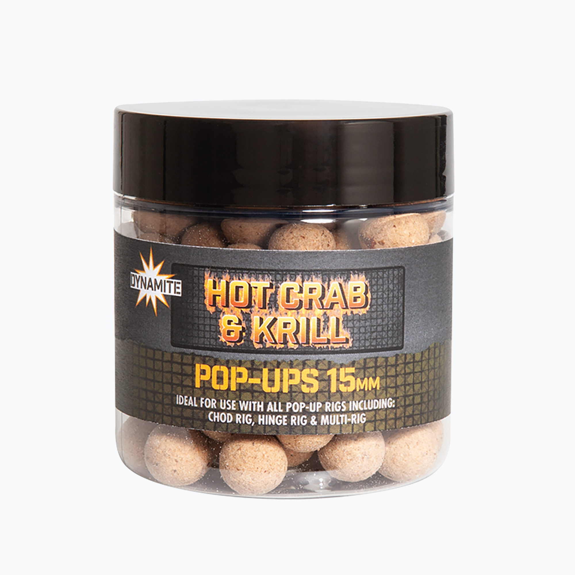 9%-kal olcsóbban.  Dynamite Baits Hot Crab & Krill Food Bait Pop-Ups fehérje golyók. Méret: 15 mm