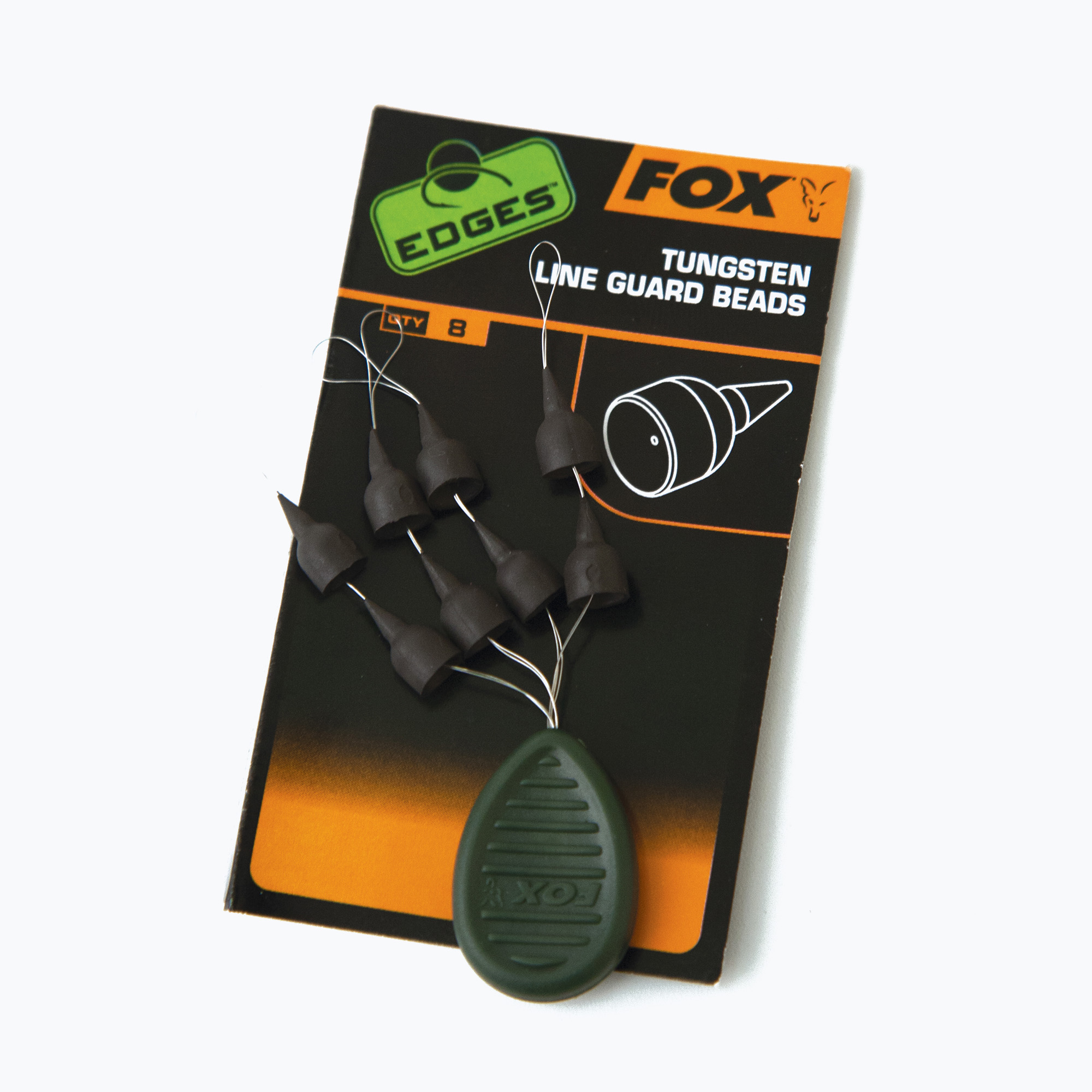 15%-kal olcsóbban.  Pontyfogó stopperek Fox Edges Tungsten Line Guard Gyöngyök fekete CAC671. Méret: 8