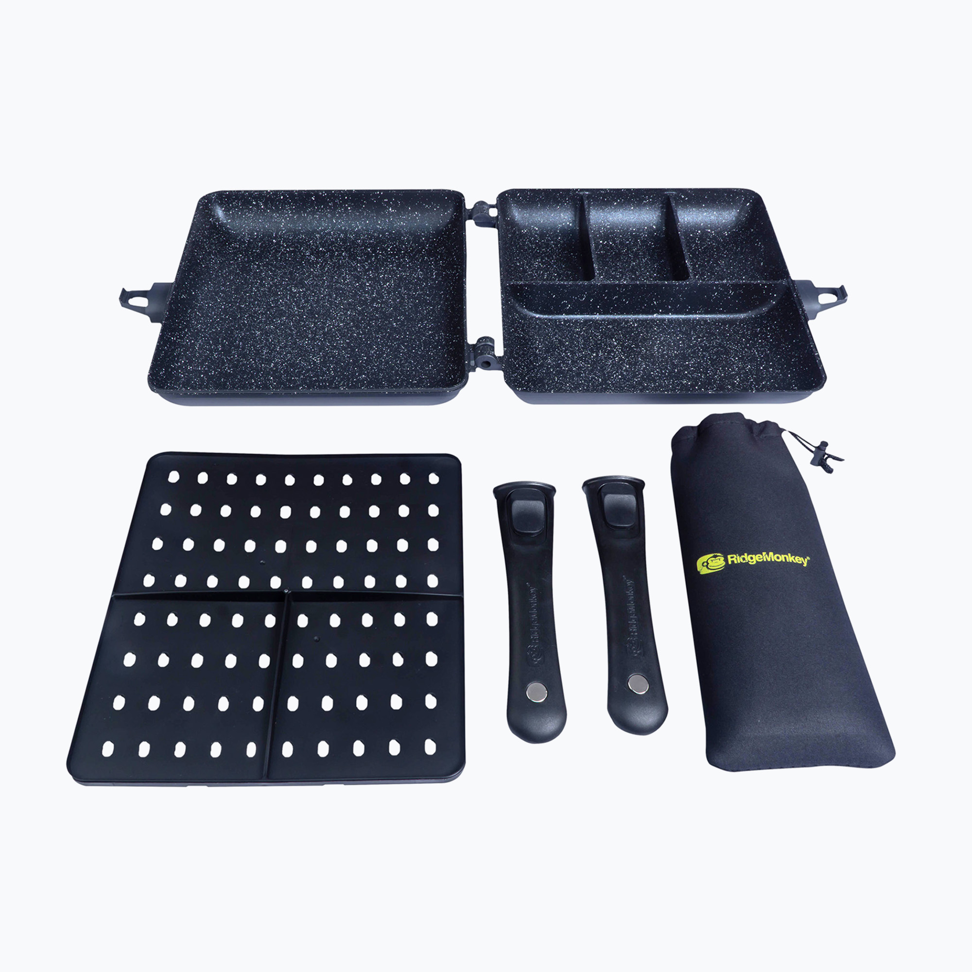 15%-kal olcsóbban.  RidgeMonkey Connect Combi és gőzölő Granite Edition fekete RM780 gőzölő készlet. Méret: XXL