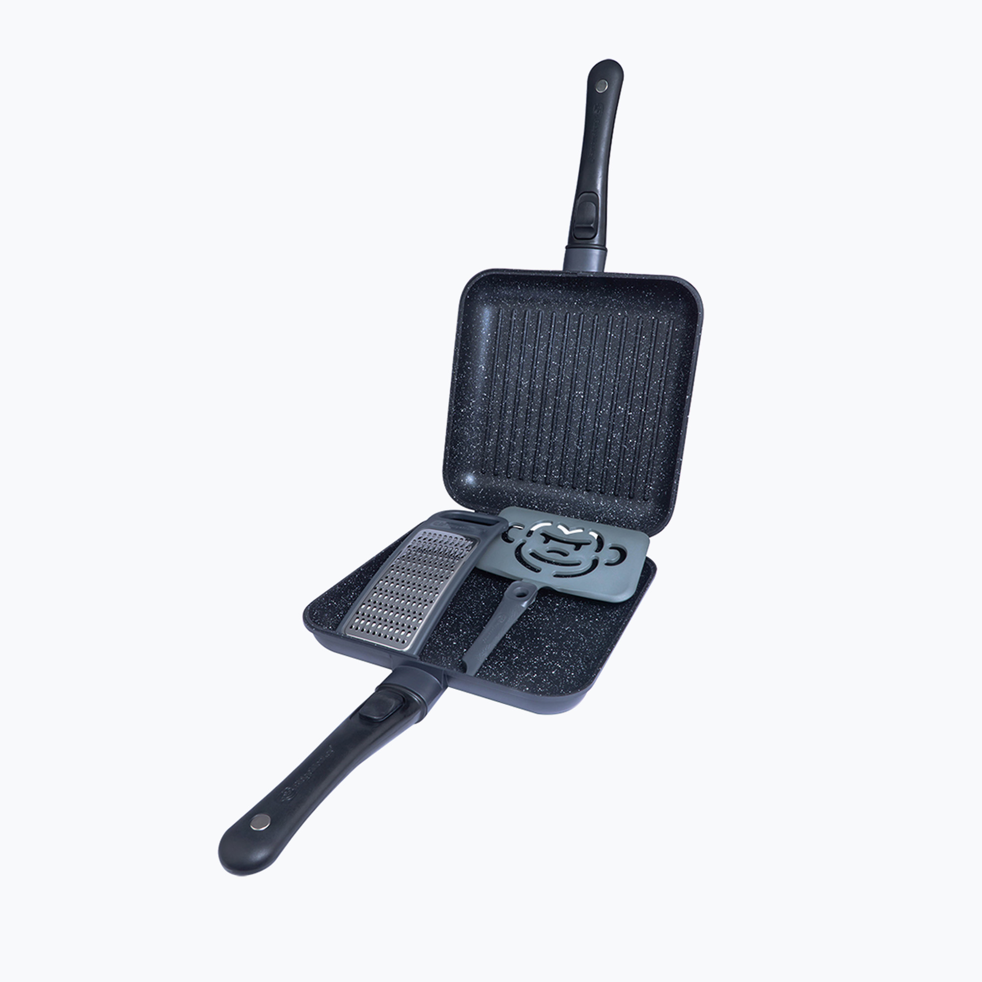 RidgeMonkey Connect serpenyő és grillsütő szett Granite Edition fekete RM781. Méret: XXL