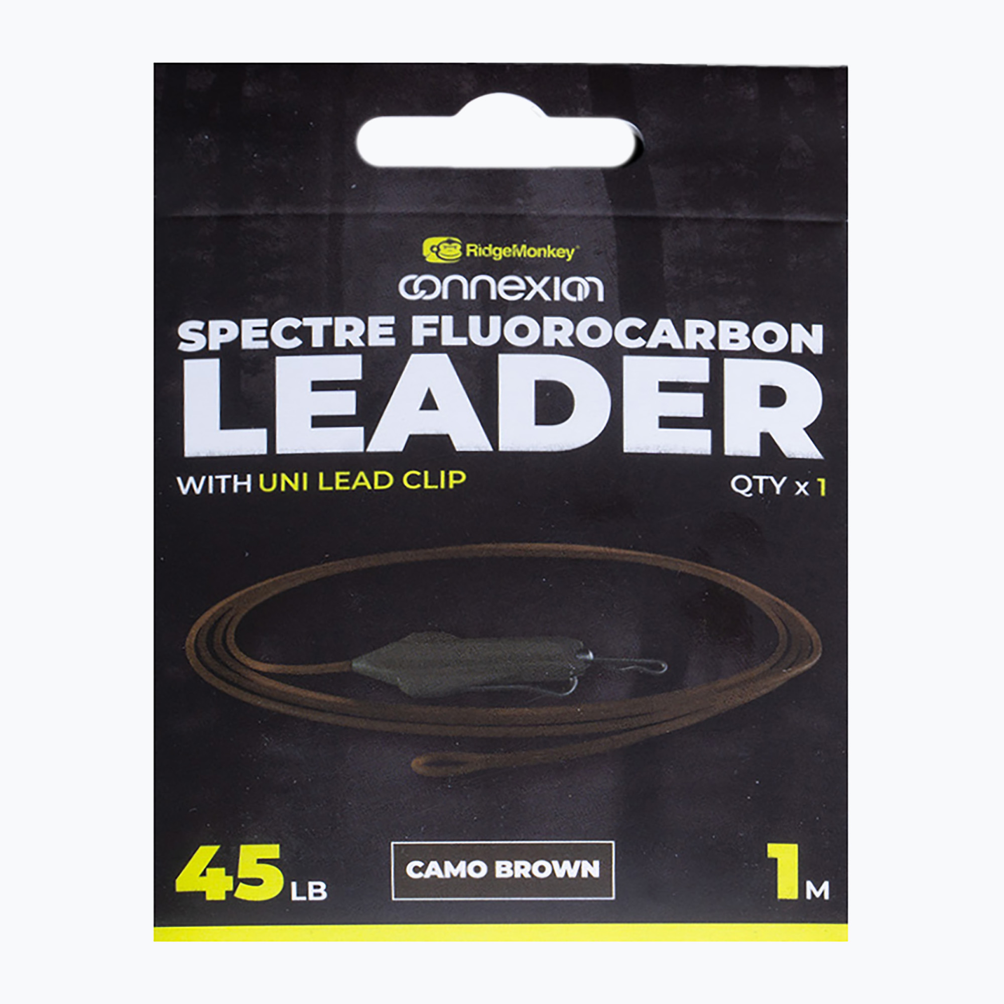 Ridgemonkey Spectre Fluorocarbon Uni Lead Clip vezető camo barna. Méret: OS