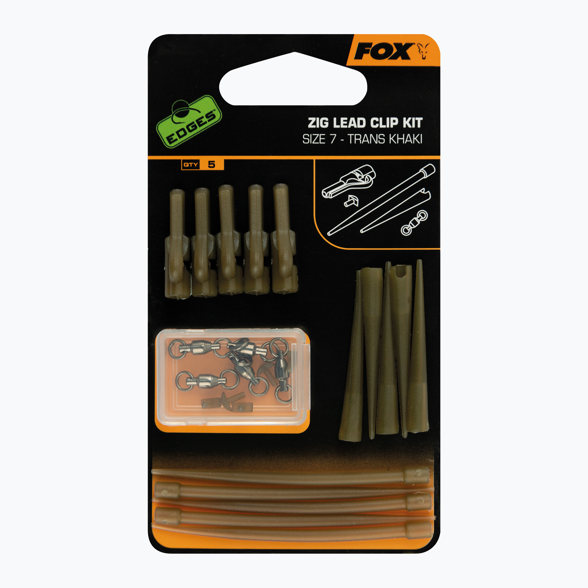 15%-kal olcsóbban.  Fox Secure Zig Lead Clip Kit 5 db. Trans Khaki CAC722. Méret: OS