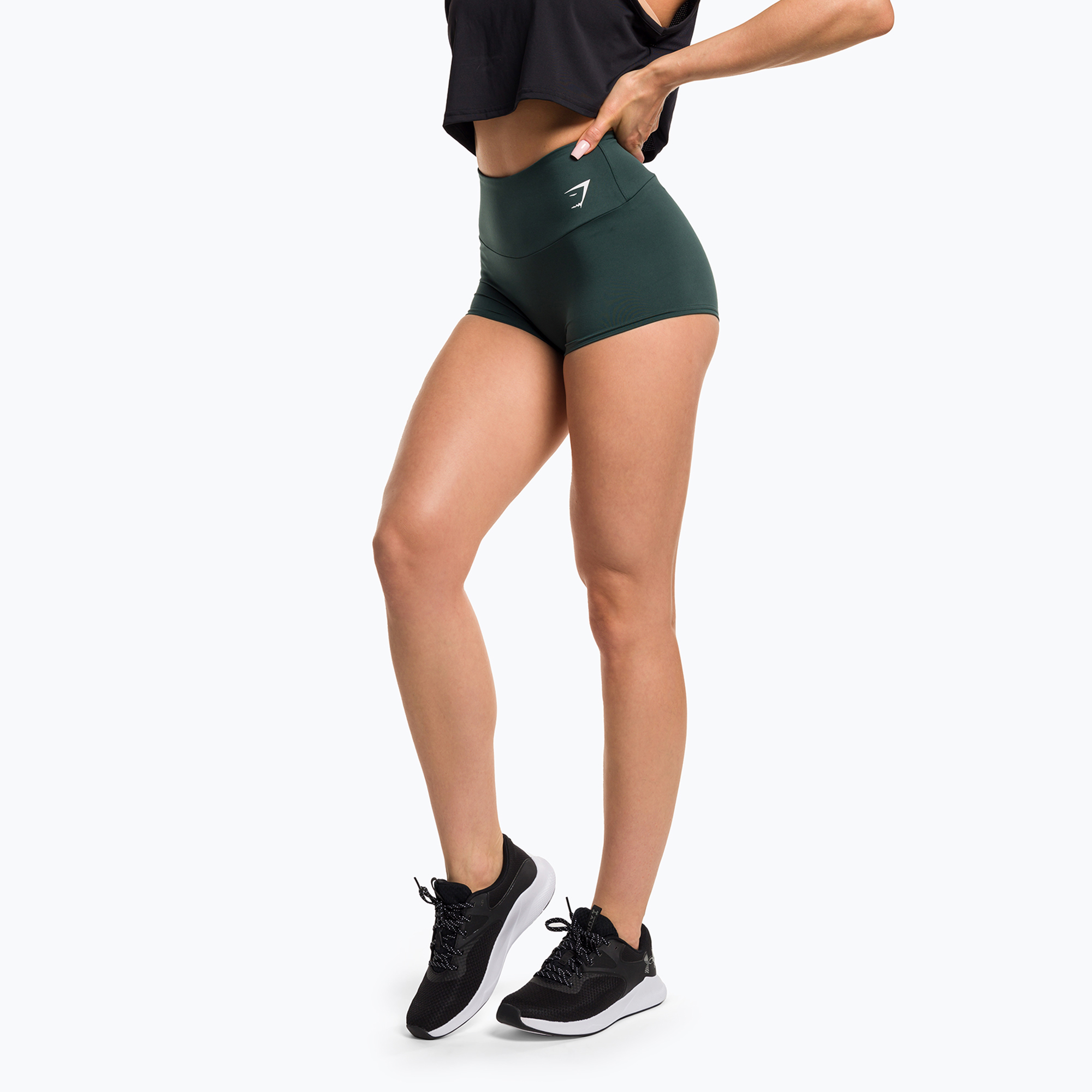 30%-kal olcsóbban.  Női edzőnadrág Gymshark Training Quad obszidián zöld. Méret: XL
