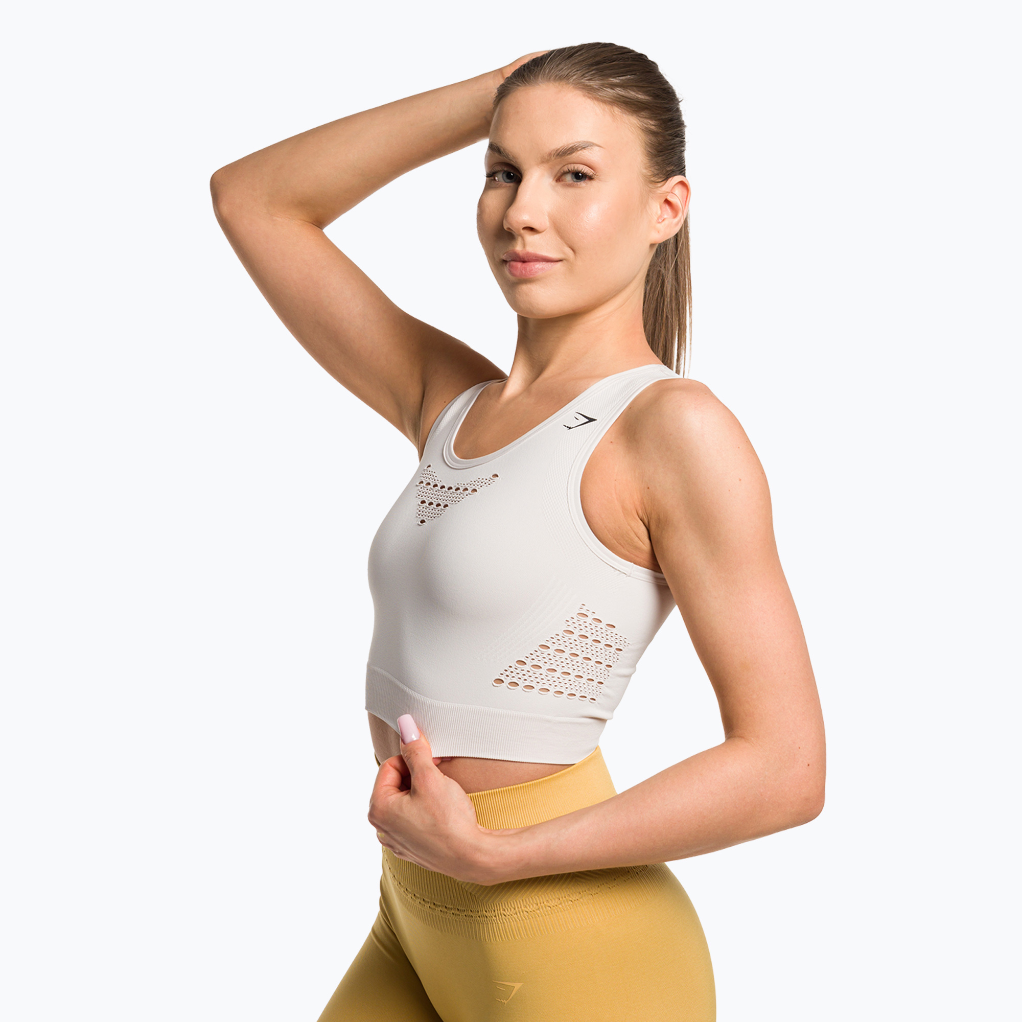 30%-kal olcsóbban.  Női Gymshark Energy Seamless Crop Top krém fehér. Méret: L