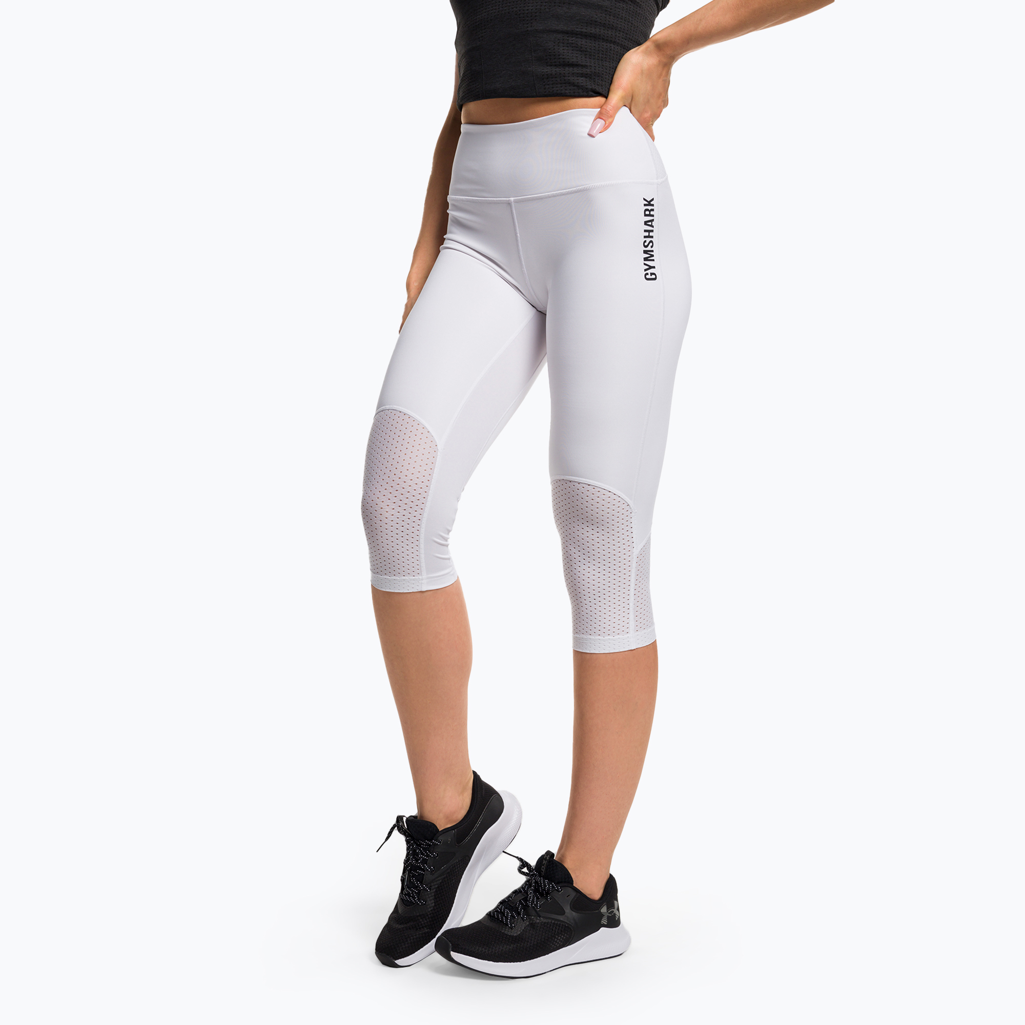 38%-kal olcsóbban.  Női edző leggings Gymshark Pulse Cropped fehér. Méret: M