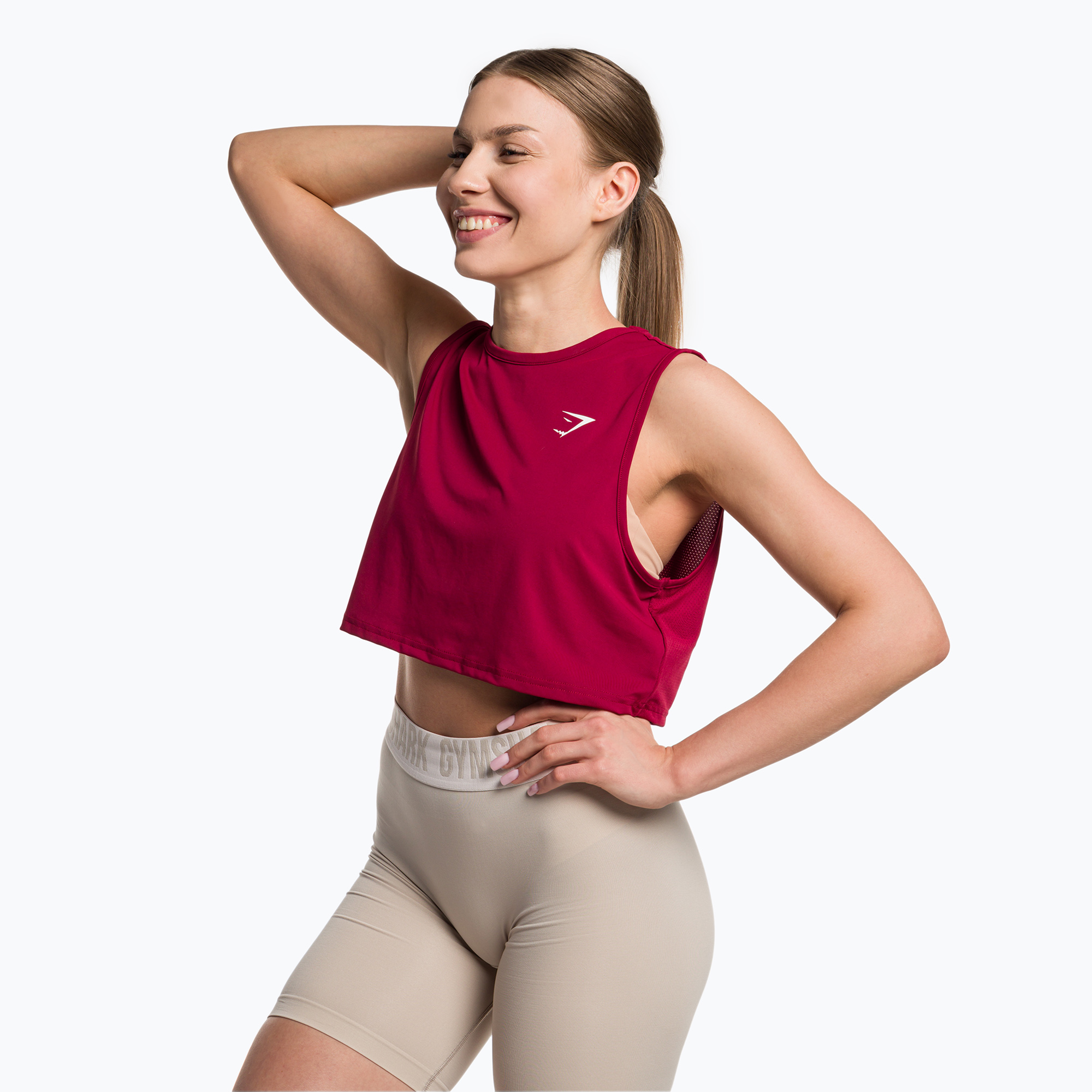 39%-kal olcsóbban.  Női Gymshark Training Crop Tank bordó/vörös felső. Méret: XL