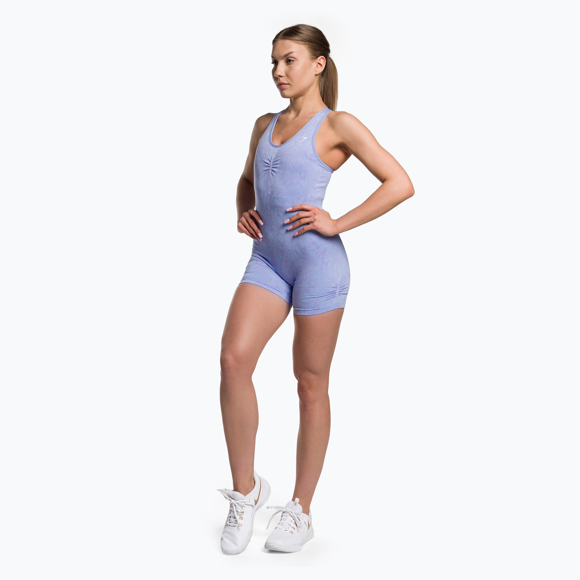 40%-kal olcsóbban.  Gymshark Adapt Animal Butterfly fitness melltartó alpesi kék/lila/fehér. Méret: M