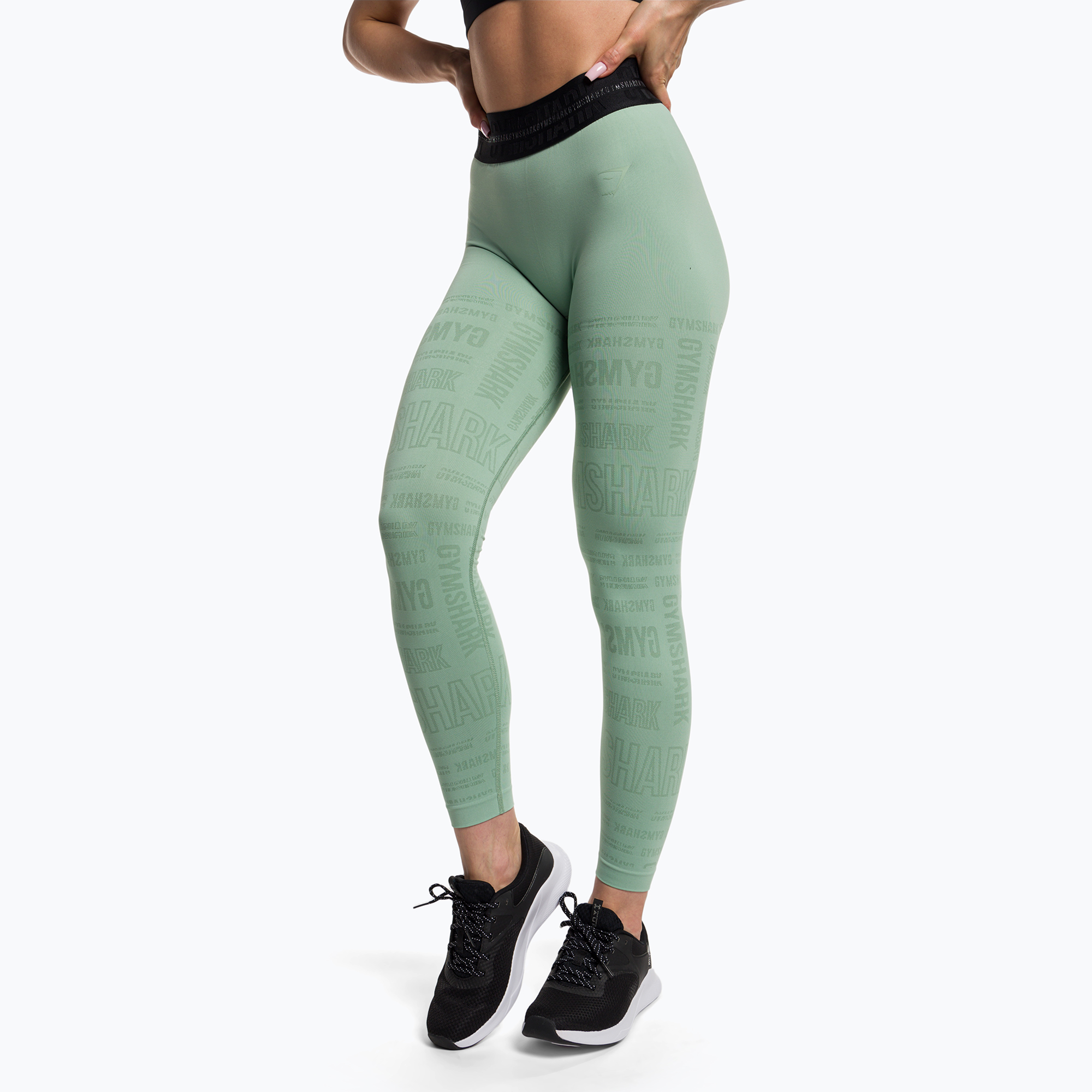 30%-kal olcsóbban.  Női edző leggings Gymshark Vision zöld/fekete. Méret: L