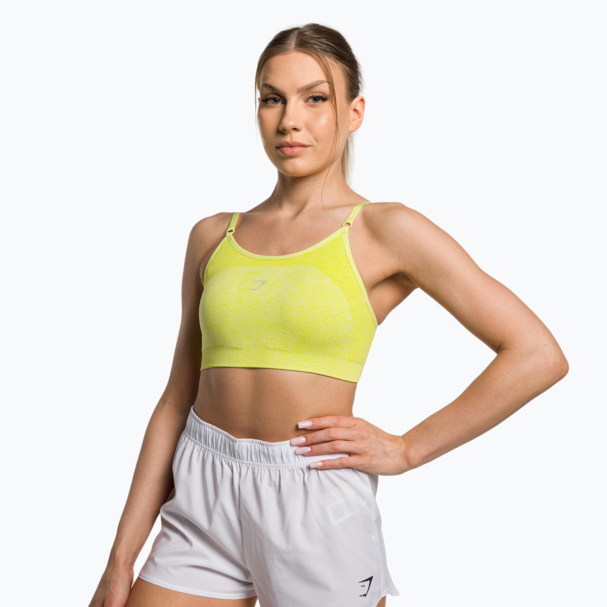37%-kal olcsóbban.  Gymshark Flex Strappy Sports glitch sárga márga fitness melltartó. Méret: XL