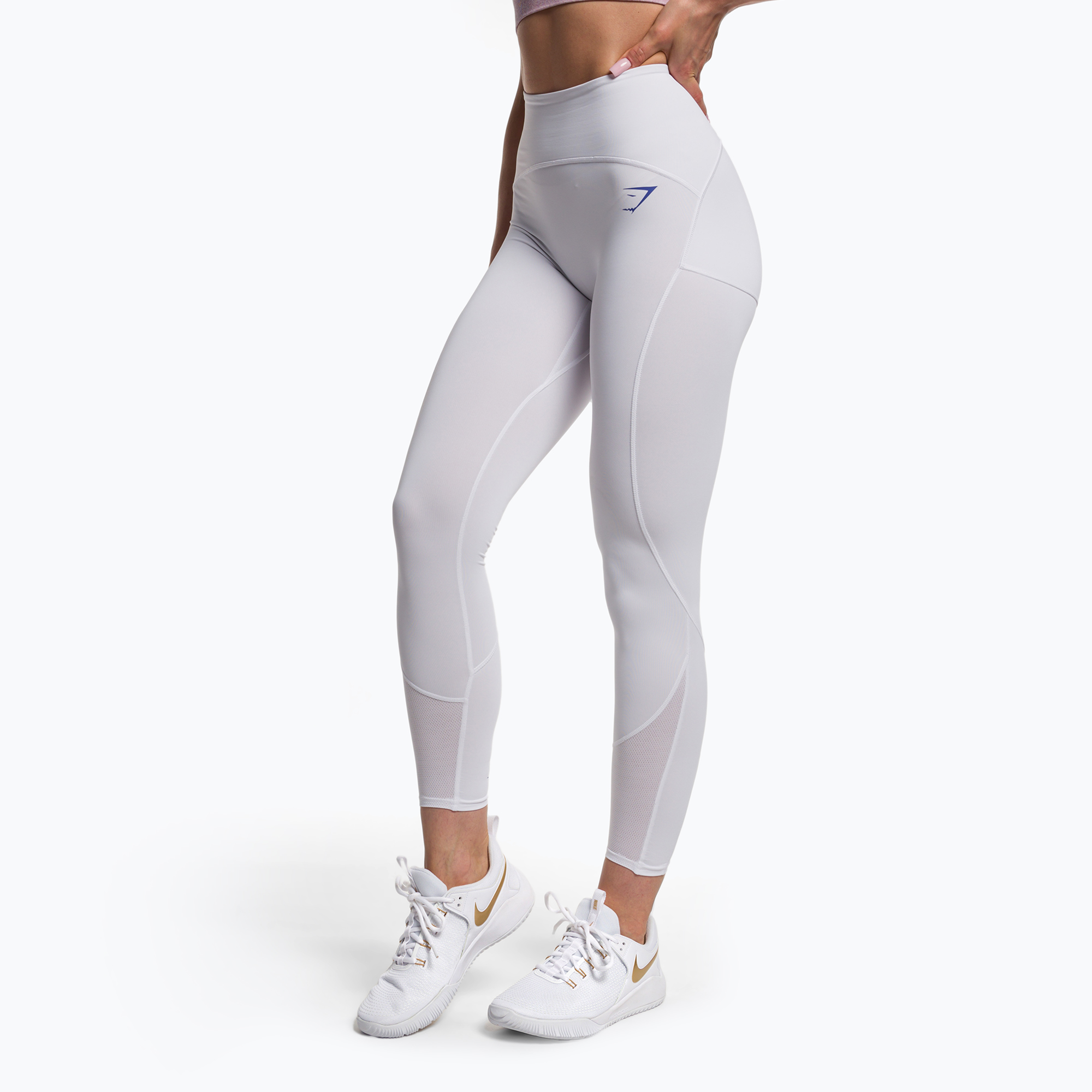 30%-kal olcsóbban.  Női edző leggings Gymshark Pulse fehér/kék. Méret: M