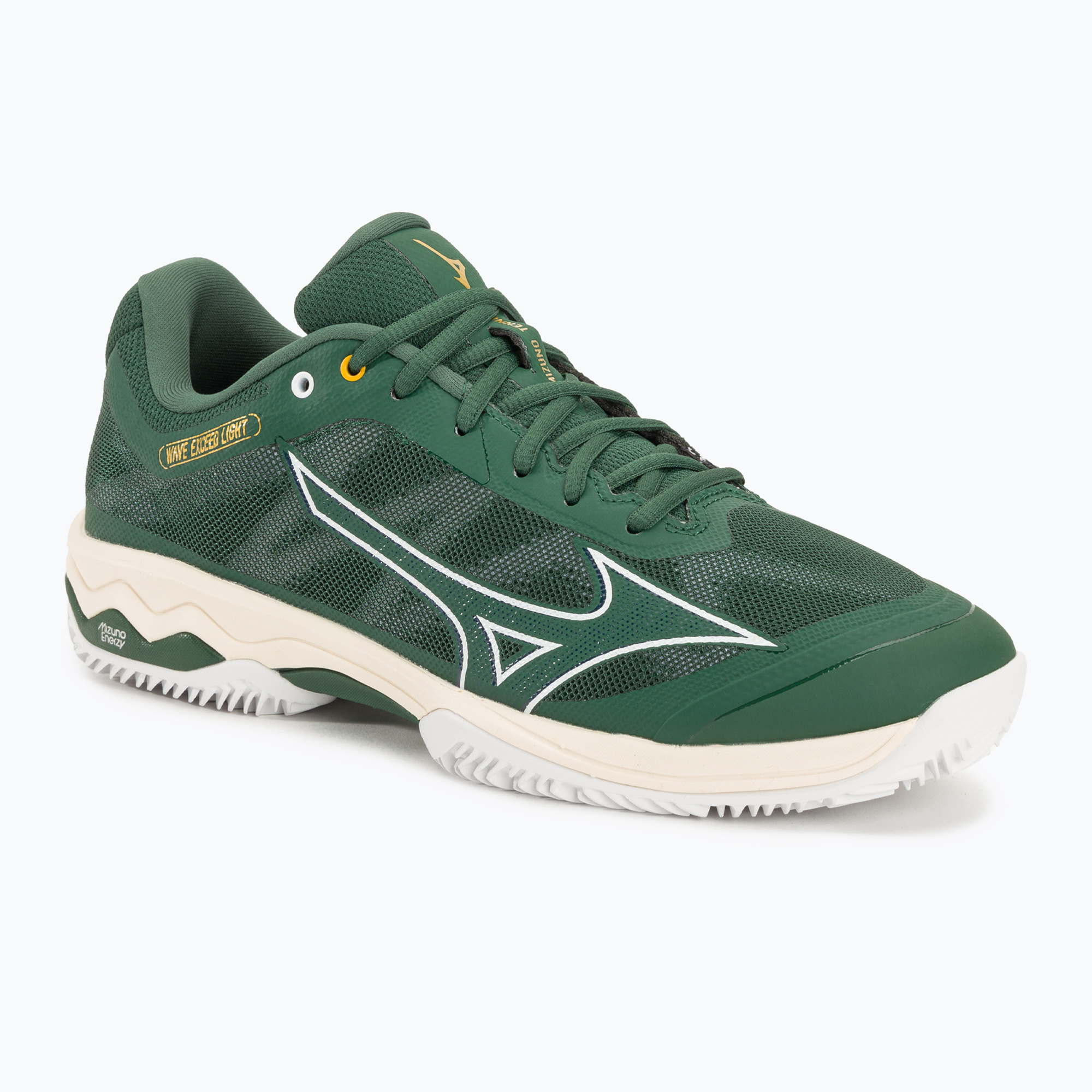 15%-kal olcsóbban.  Férfi teniszcipő Mizuno Wave Exceed Light CC fenyőmag/fehér/papír. Méret: 44 EU