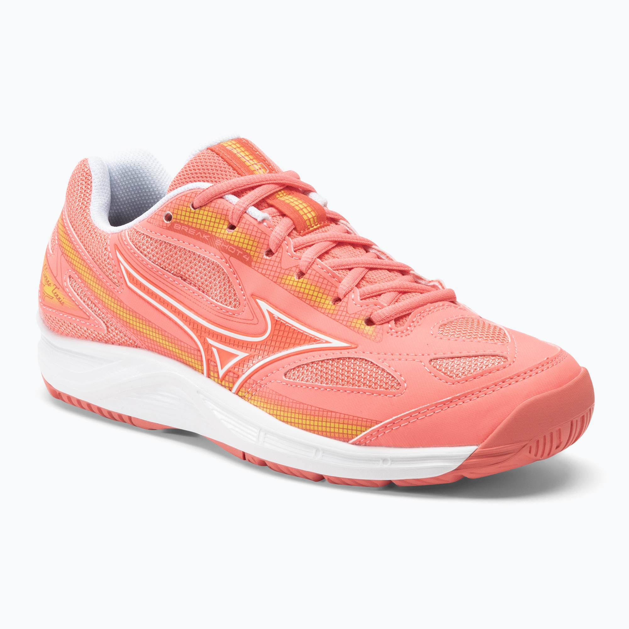 24%-kal olcsóbban.  Női tenisz cipő Mizuno Break Shot 4 AC candy coral / fehér / fusion coral. Méret: 38.5 EU