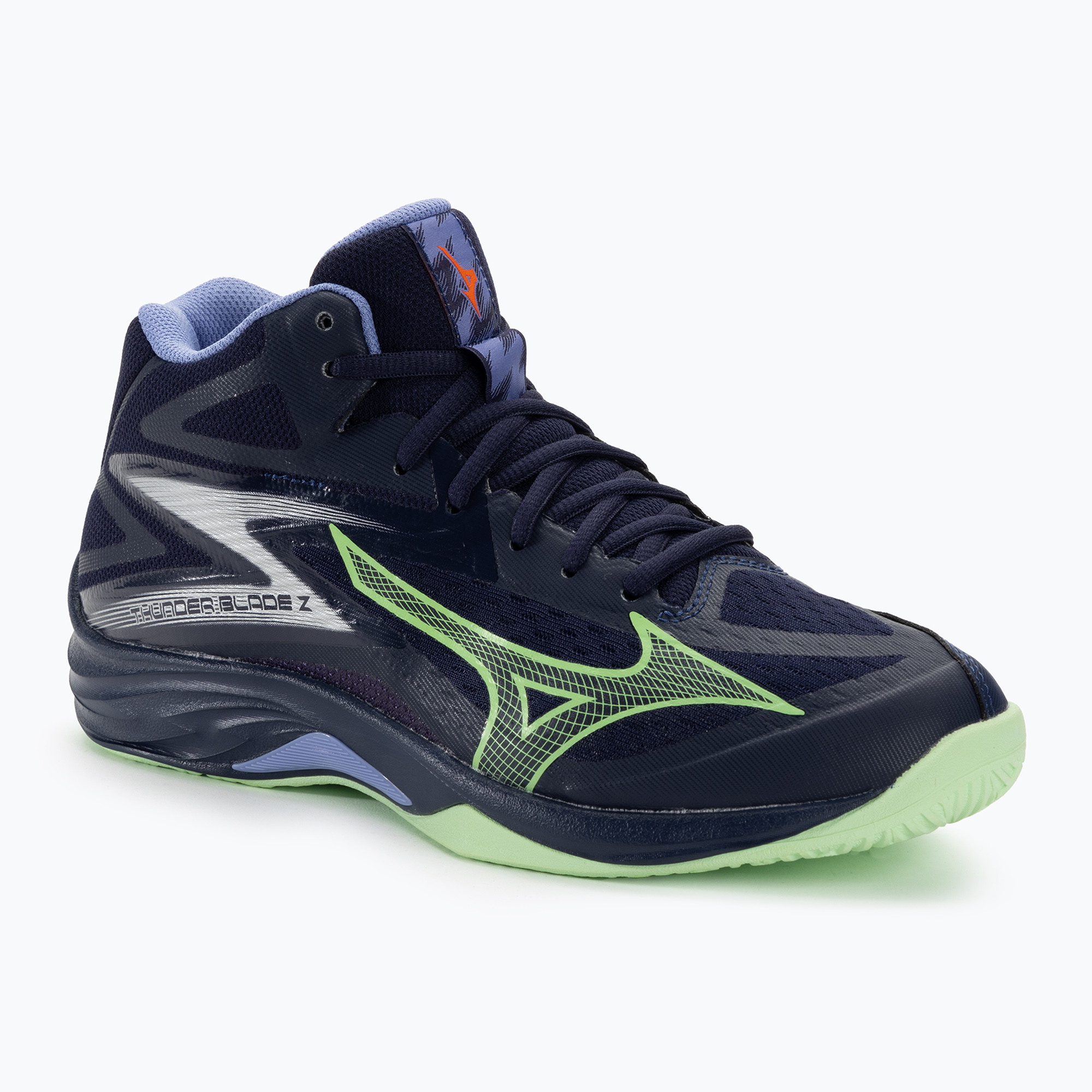 31%-kal olcsóbban.  Férfi röplabda cipő Mizuno Thunder Blade Z Mid esti kék / tech zöld / lolite. Méret: 46.5 EU