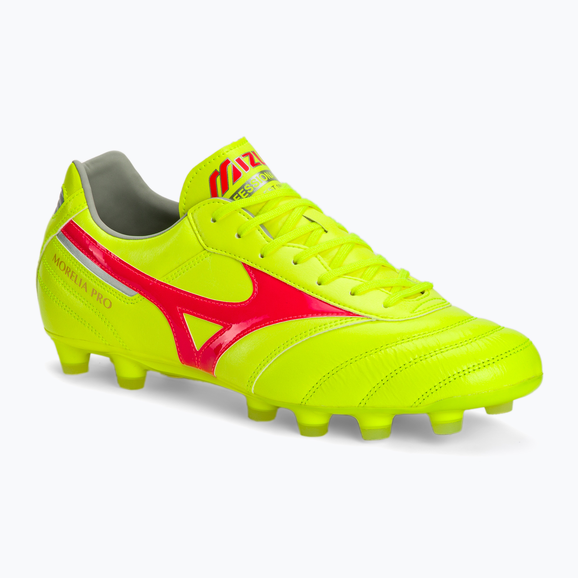 24%-kal olcsóbban.  Mizuno Morelia II Pro MD biztonsági sárga/tüzes korall 2/galaxis ezüst férfi futballcipő. Méret: 47 EU