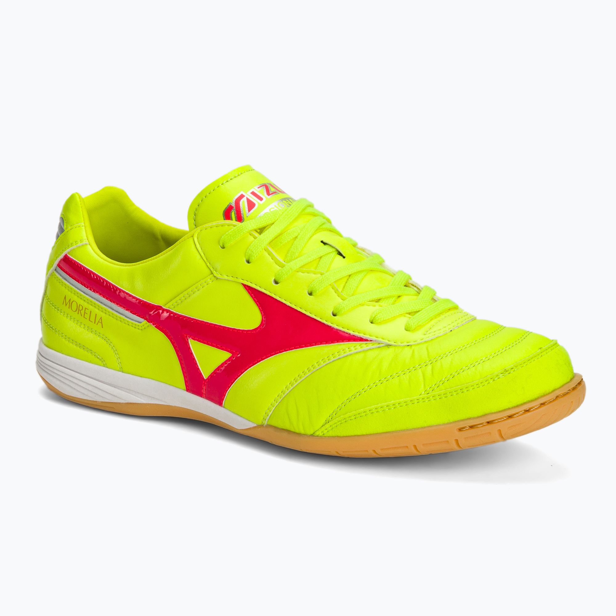 30%-kal olcsóbban.  Mizuno Morelia Sala Elite IN safety yellow/fiery coral 2/galaxy silver férfi focicipő. Méret: 44