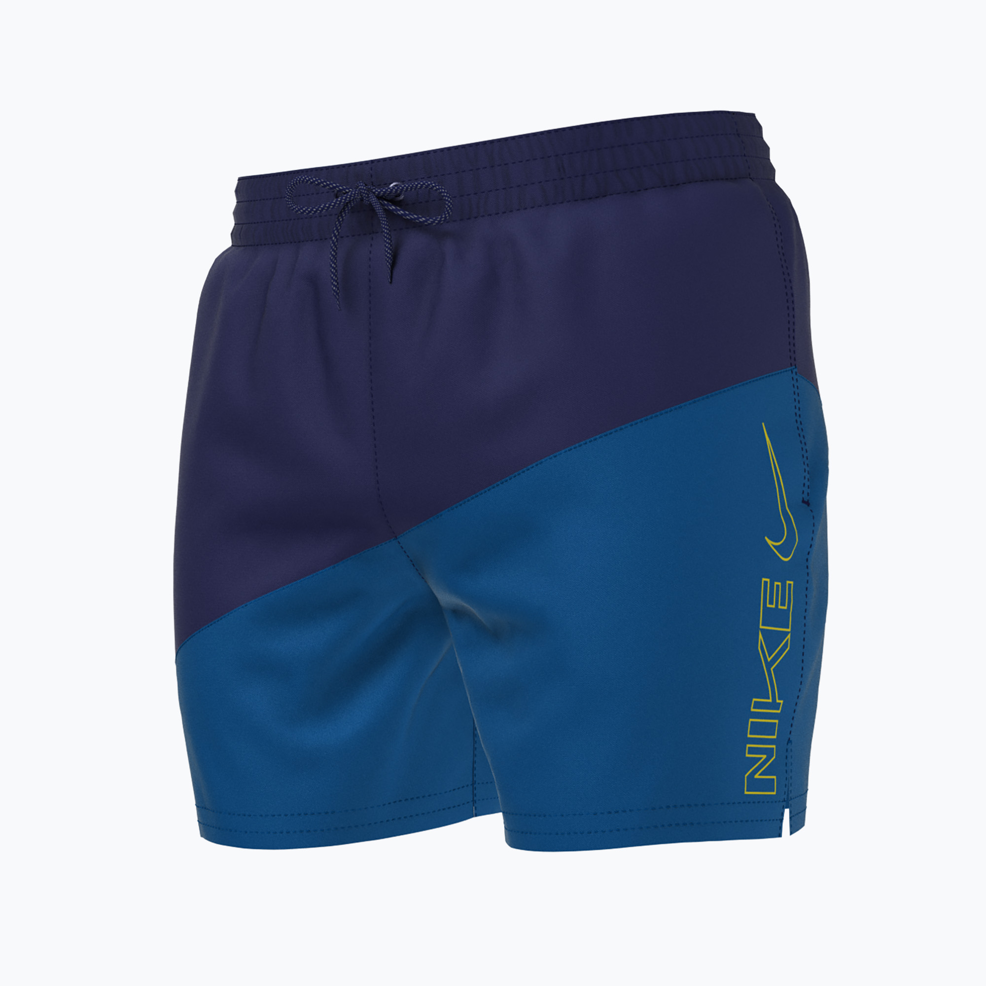 34%-kal olcsóbban.  Férfi Nike Block Swoosh 5" Volley úszónadrág tengerészkék NESSC492. Méret: S