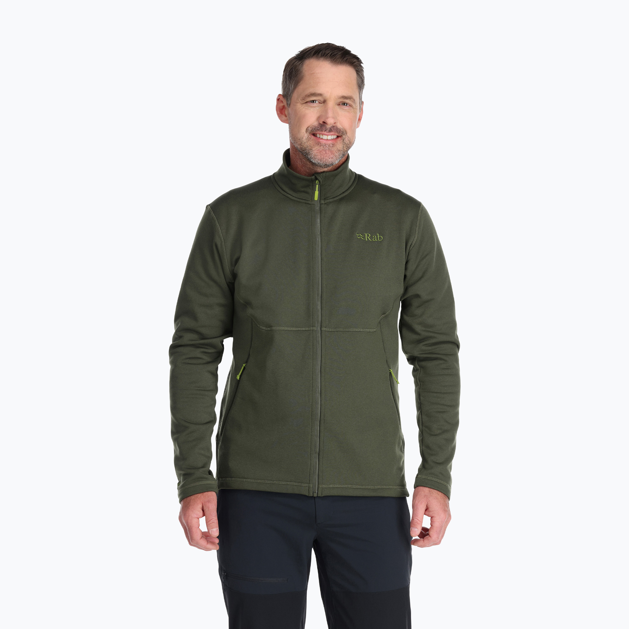 35%-kal olcsóbban.  Rab Geon férfi fleece kapucnis pulóver zöld QFE-95-ARM. Méret: S