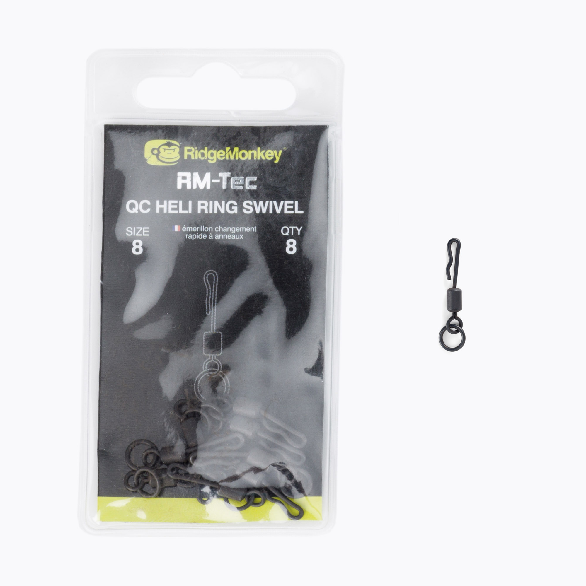 38%-kal olcsóbban.  Ridge Monkey Connexion QC Heli Ring Swivel fekete RMT093. Méret: 11