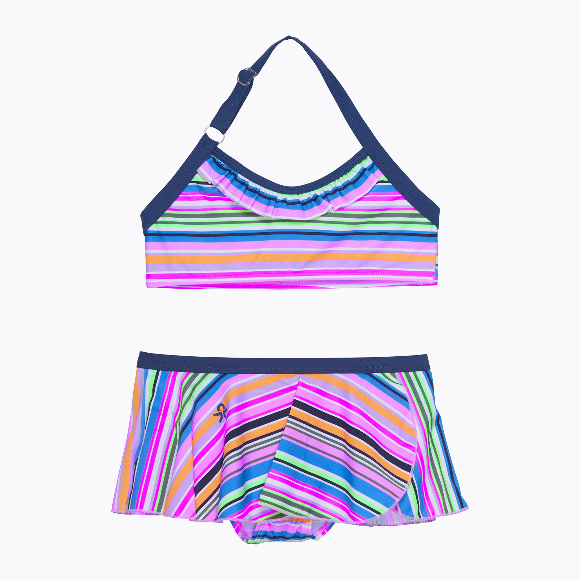 45%-kal olcsóbban.  Gyermek kétrészes fürdőruha Color Kids Skirt AOP Bikini rózsaszín-kék CO7201077553. Méret: 104 cm