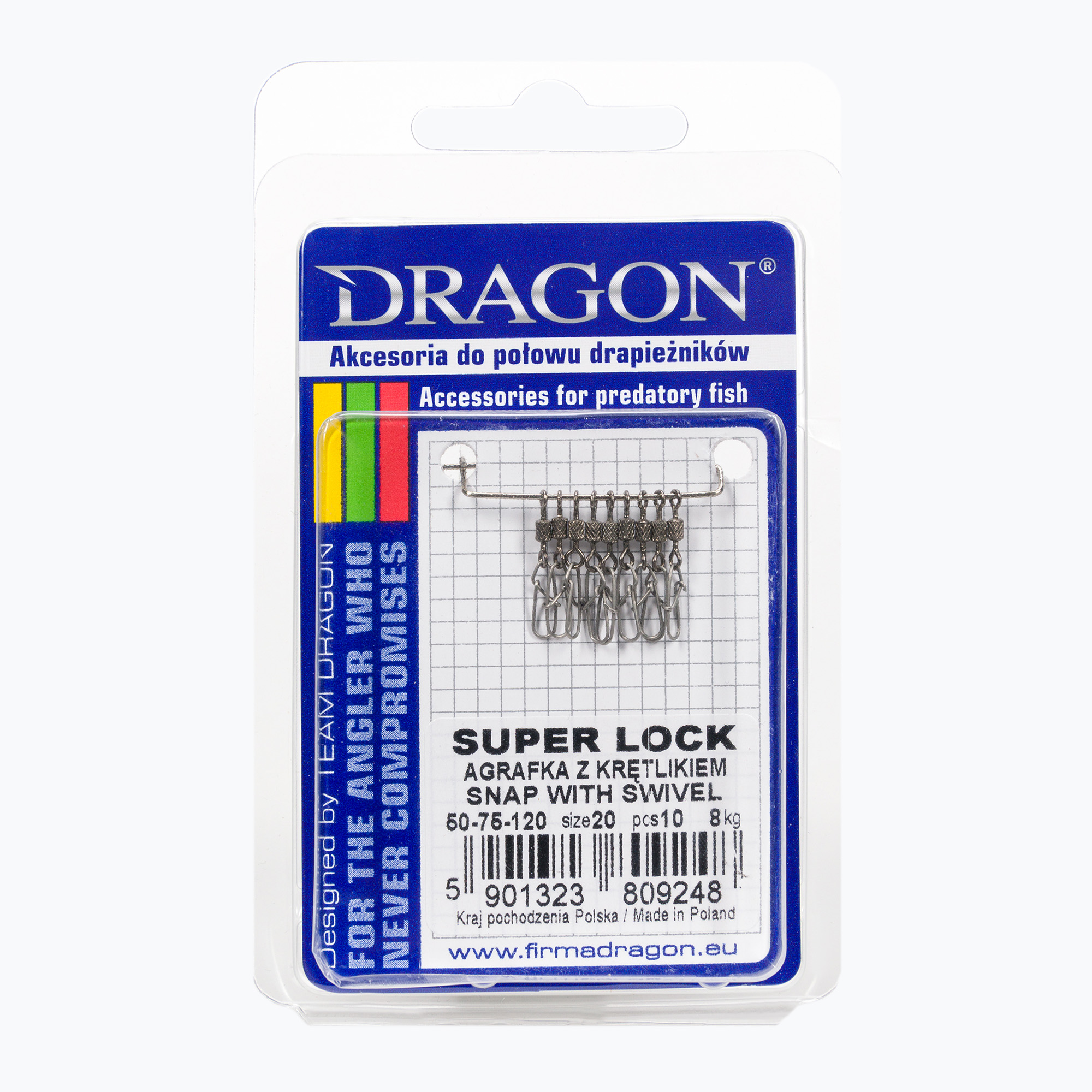 Dragon Super Lock 10 darabos ezüst forgó biztosítótű PDF-50-75-120. Méret: 22