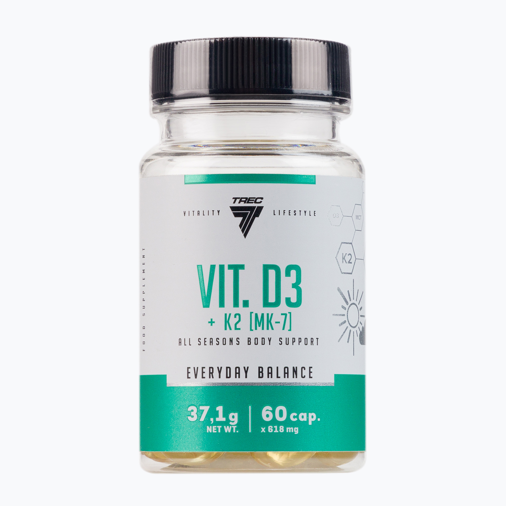 D3 K2-vitamin (MK-7) Trec vitamin készlet 60 kapszula TRE/539. Méret: 60 kaps.