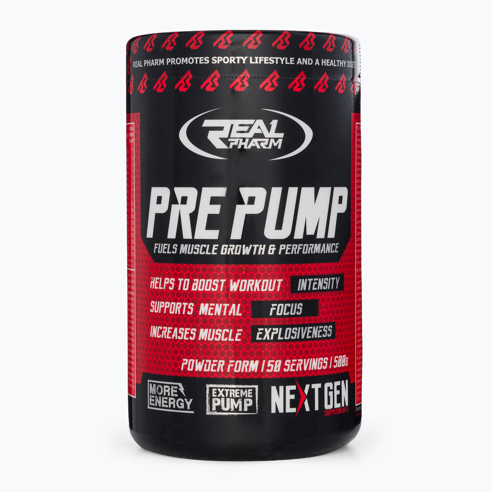 Real Pharm Pre Pump edzés előtti 500 g fekete ribizli/citrom. Méret: 500 g