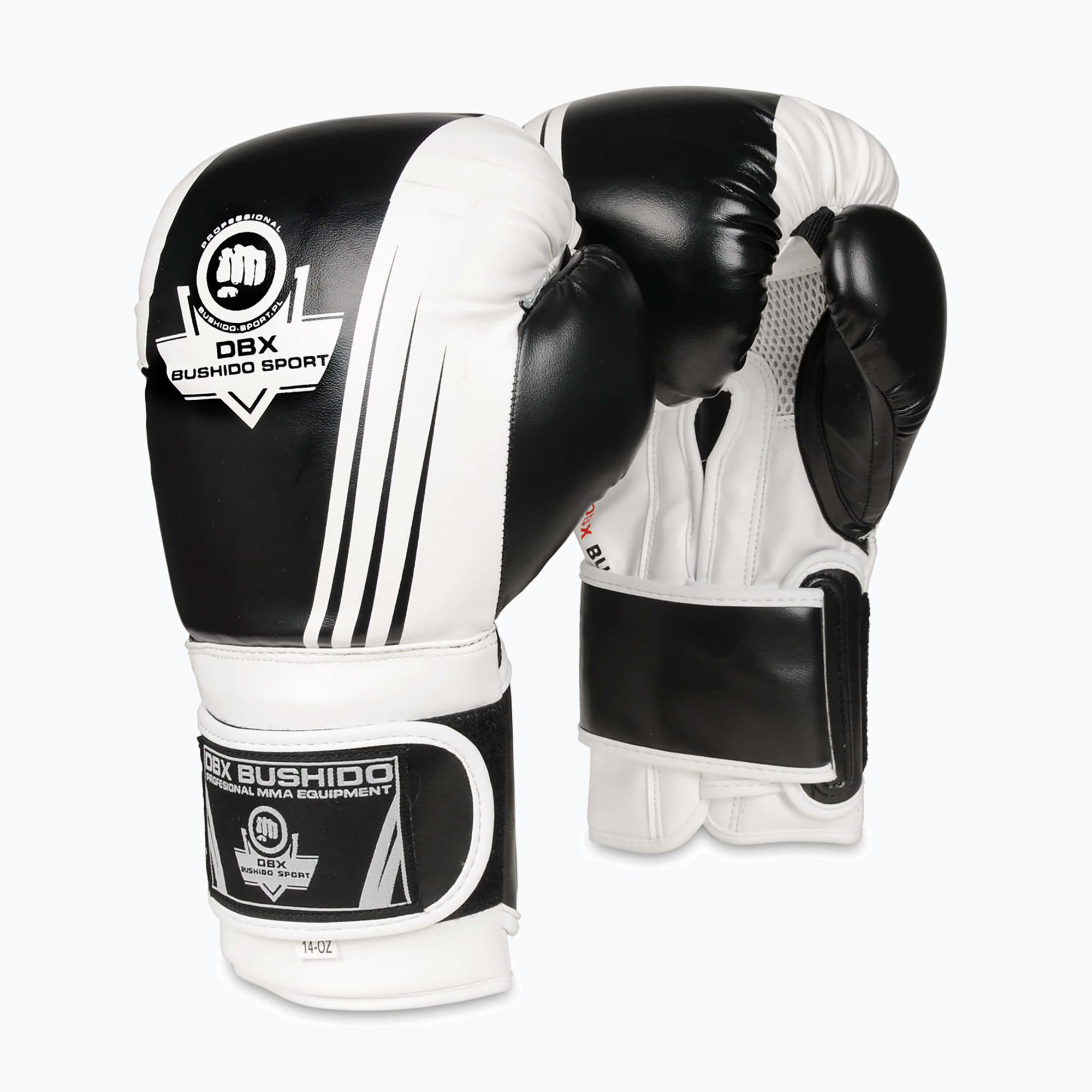 DBX BUSHIDO B-2V3A fekete/fehér sparring kesztyű. Méret: 12 oz