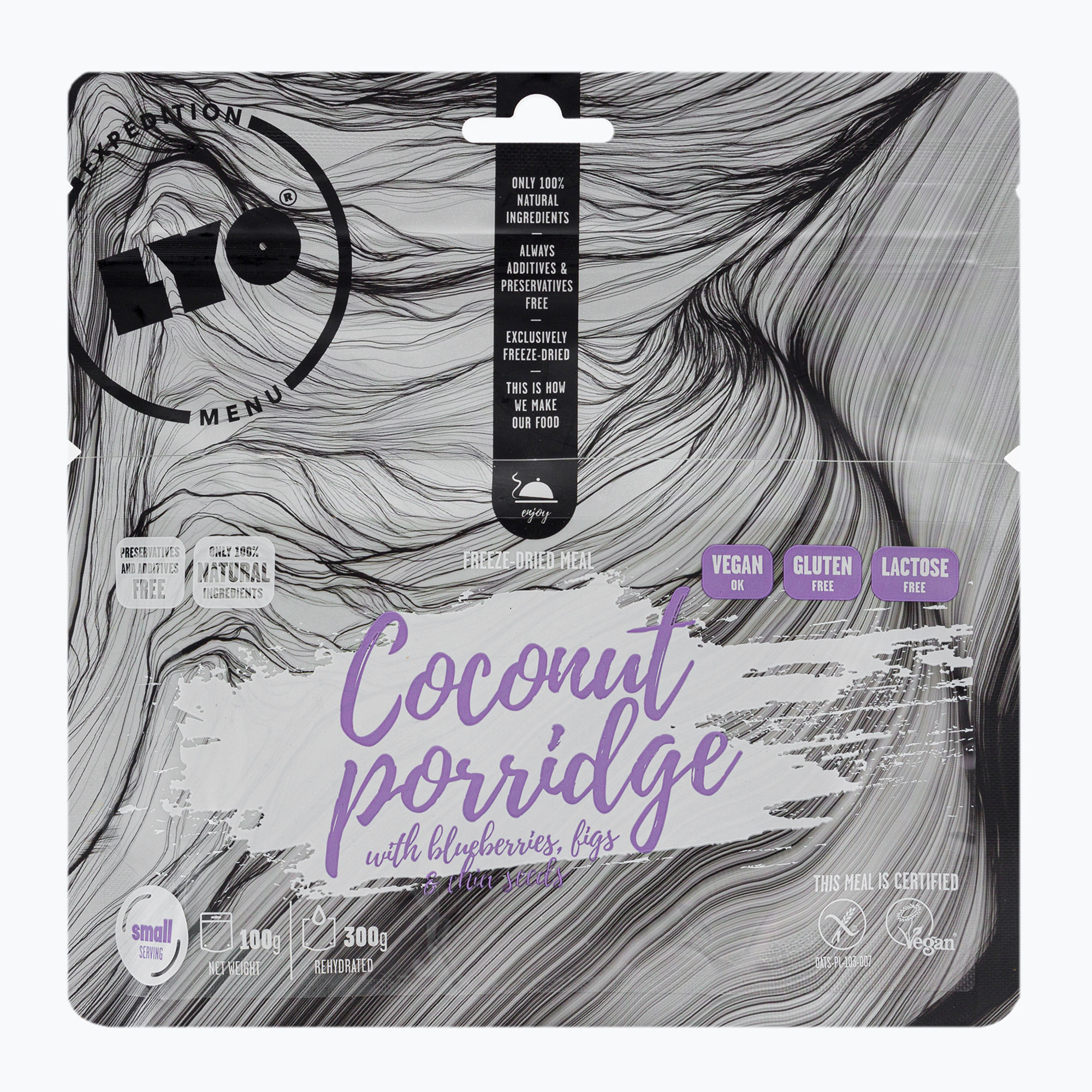 31%-kal olcsóbban.  LYOFOOD Kókuszos zabpehely bogyós gyümölcsökkel  fügével és chia maggal LF-7616. Méret: 100 g