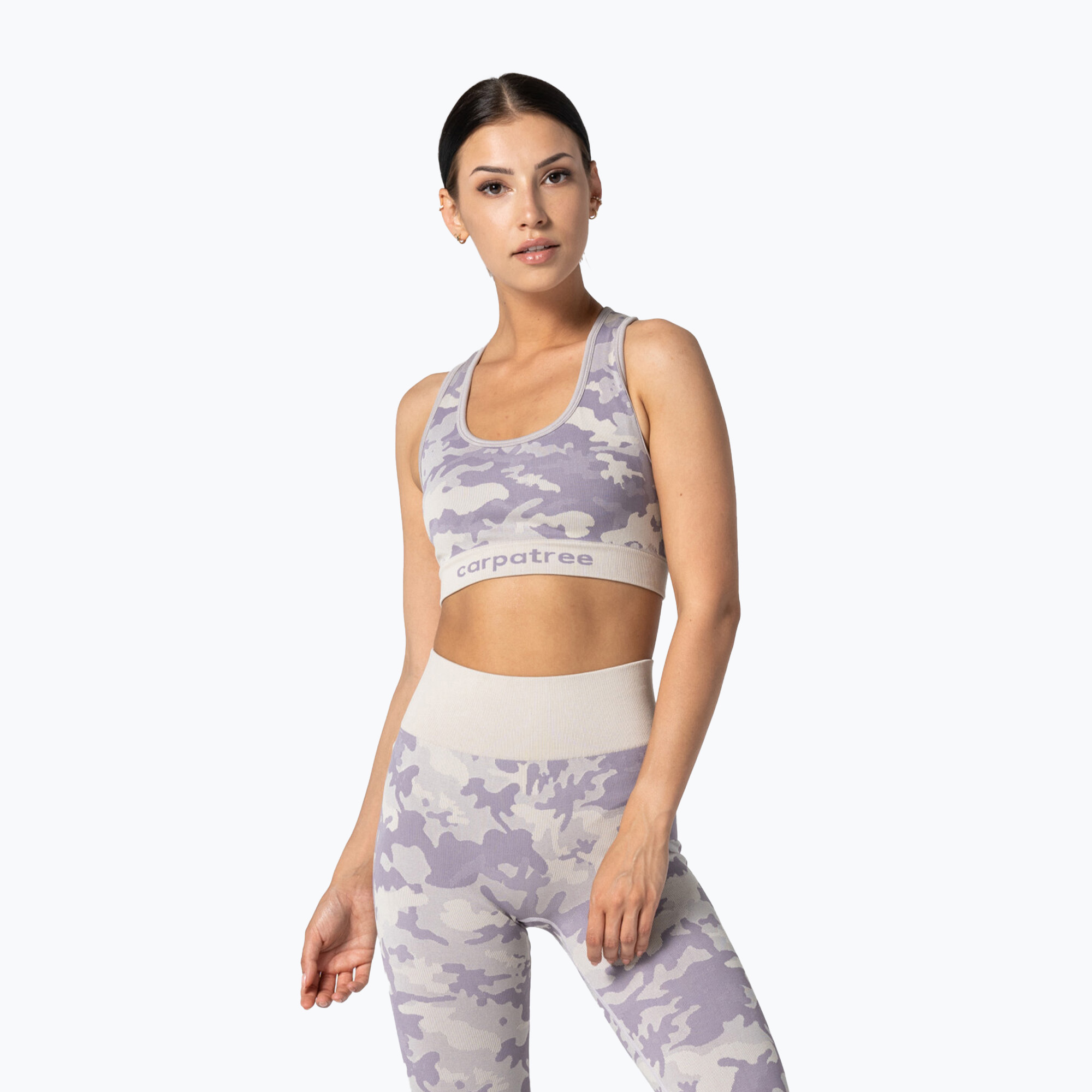 60%-kal olcsóbban.  Carpatree Camo Seamless lila fitnesz melltartó. Méret: M
