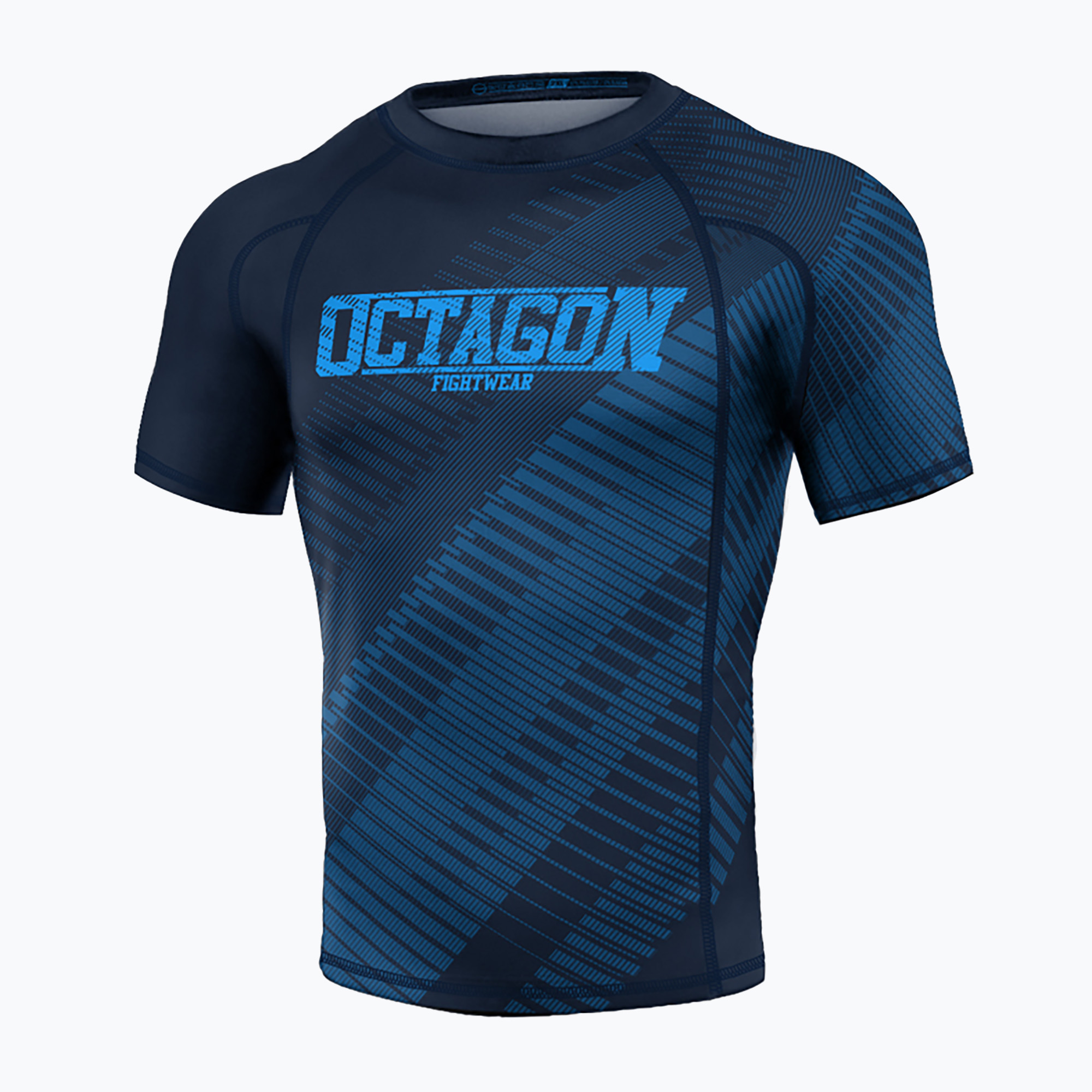 15%-kal olcsóbban.  Férfi Octagon Blocks Prémium kék Rashguard. Méret: L