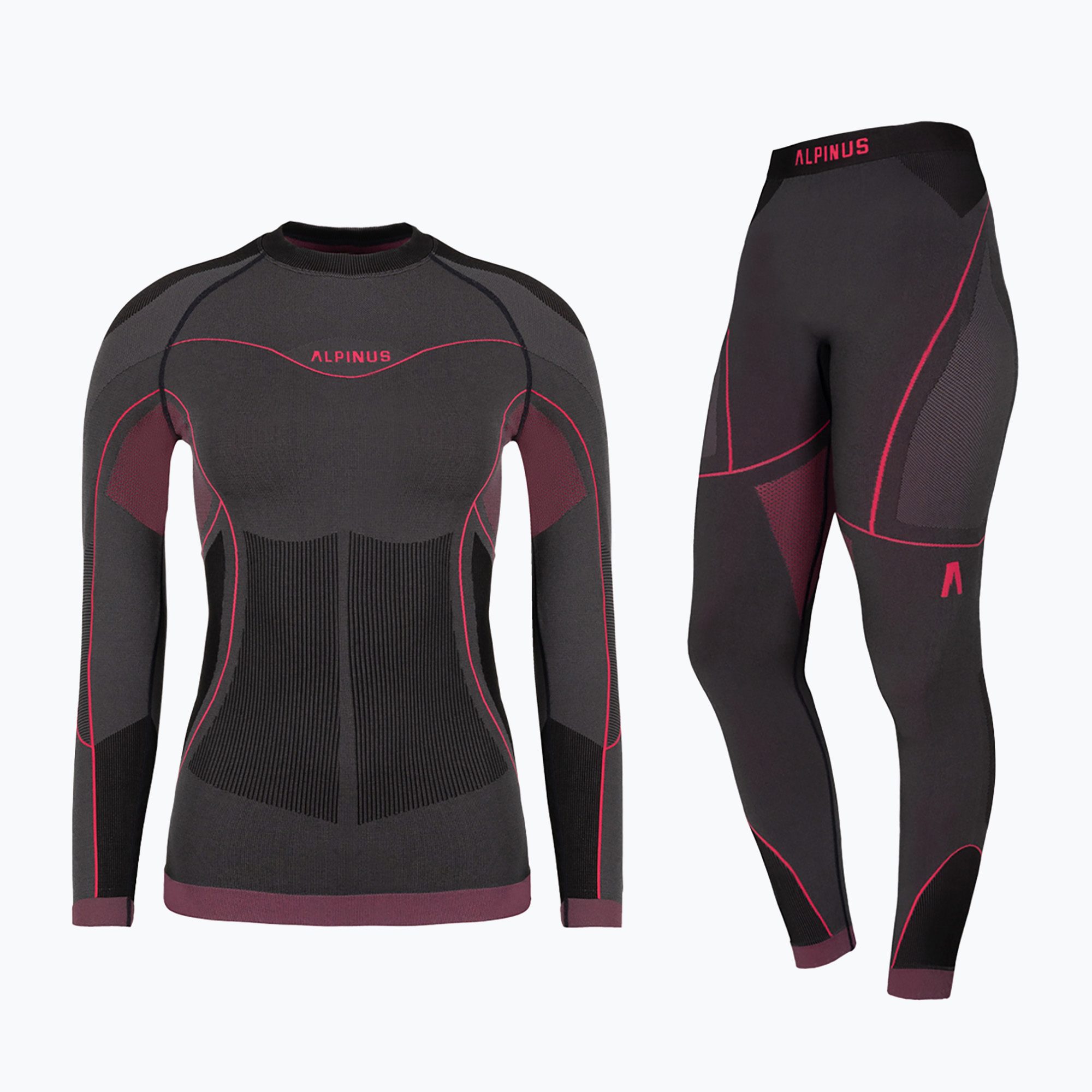 Női termikus alsónemű szett Alpinus Tactical Mora grafit/rózsaszín. Méret: XL