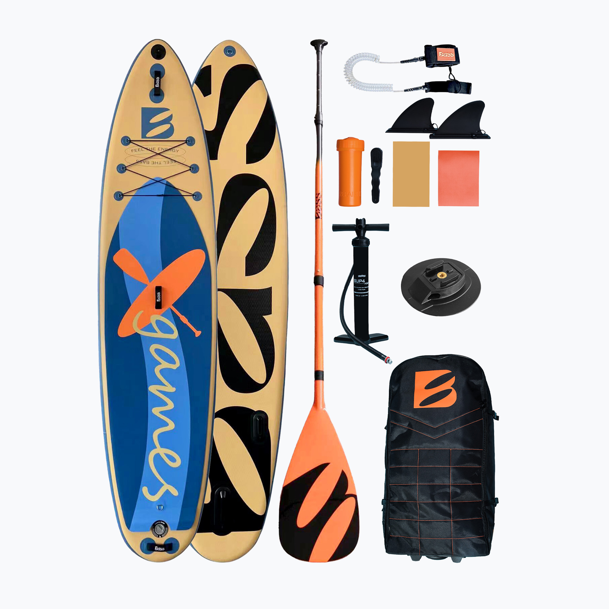 20%-kal olcsóbban.  SUP deszka Bass X'Games 11'3 LUX + Trip kék. Méret: 11’3 x 33” x 6”