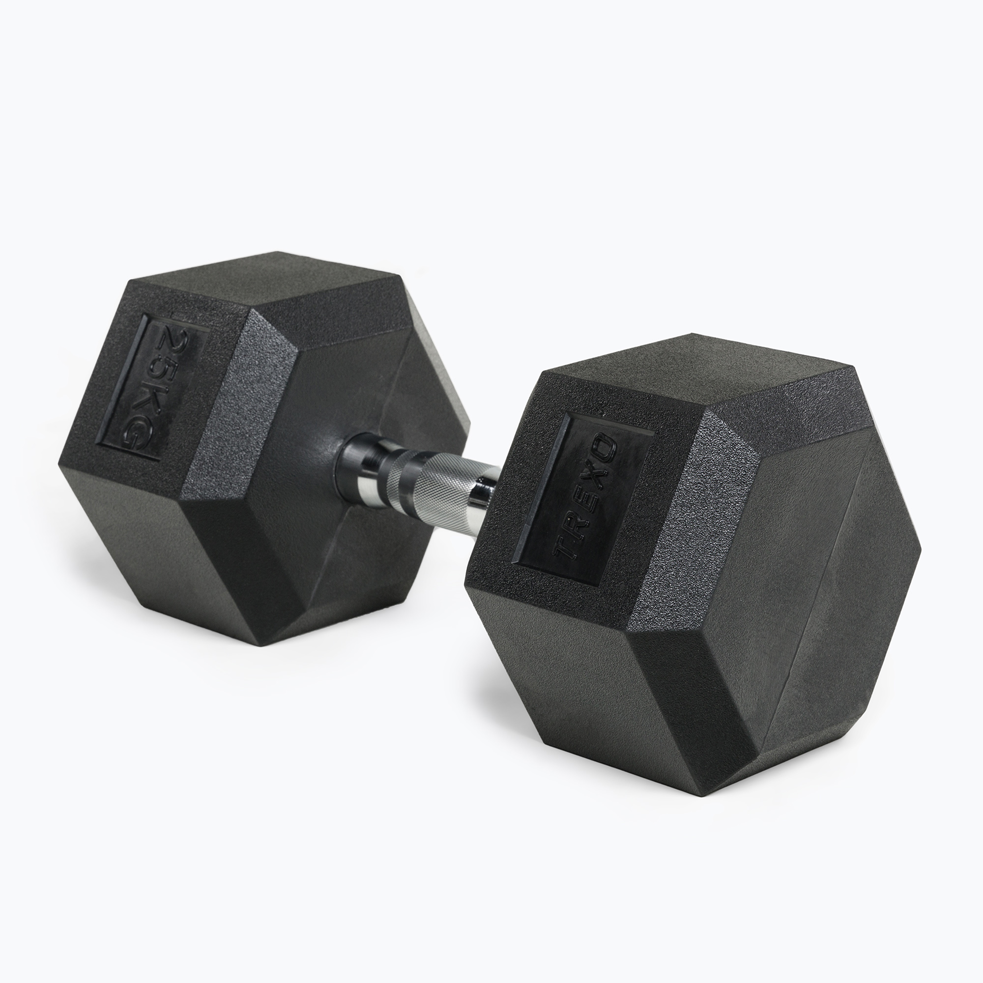 20%-kal olcsóbban.  TREXO Hex gumírozott súlyzó 25 kg HXD250. Méret: 25 kg