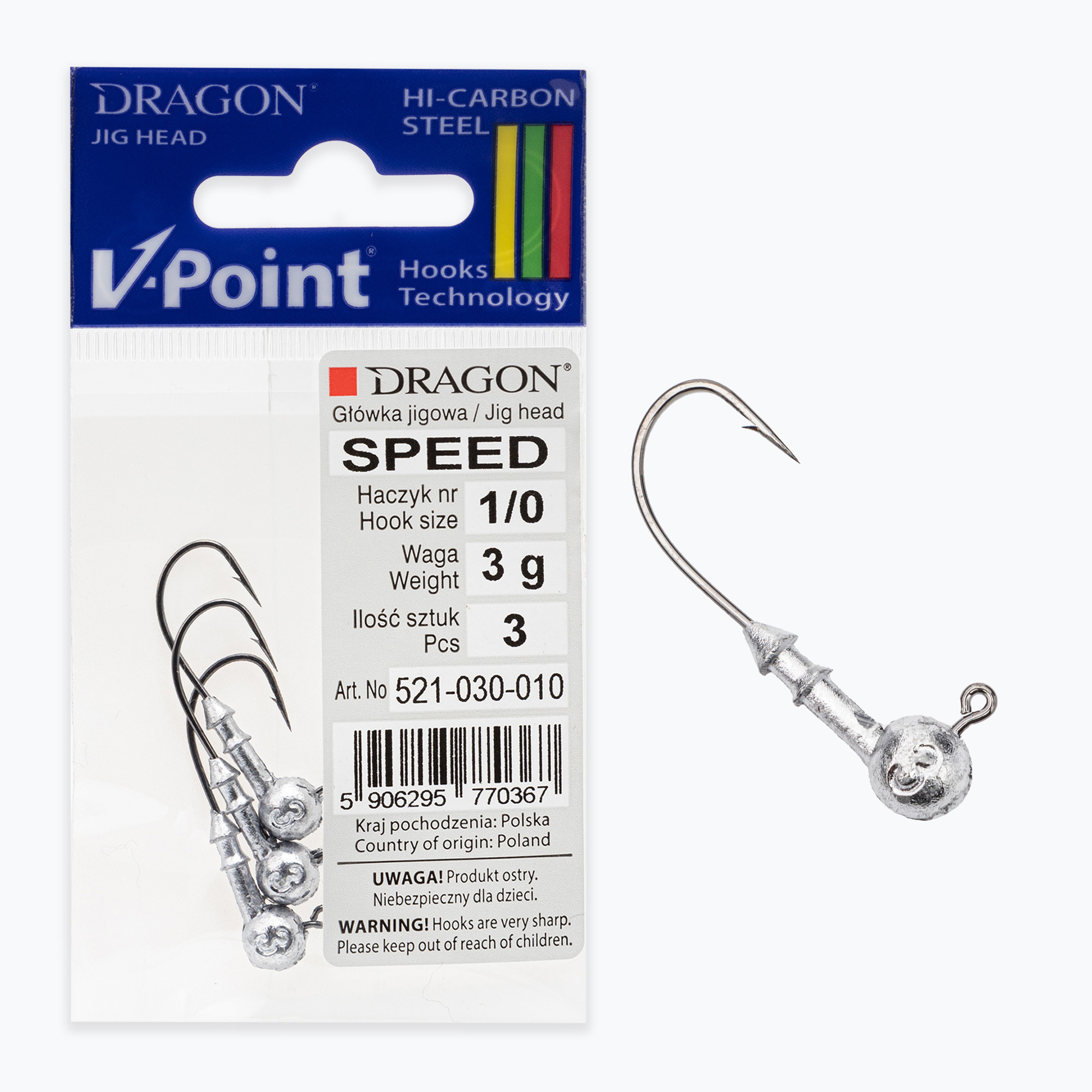 Dragon V-Point Speed 3g 3db jigfej fekete PDF-521-030-010. Méret: 1/0 - 3 g