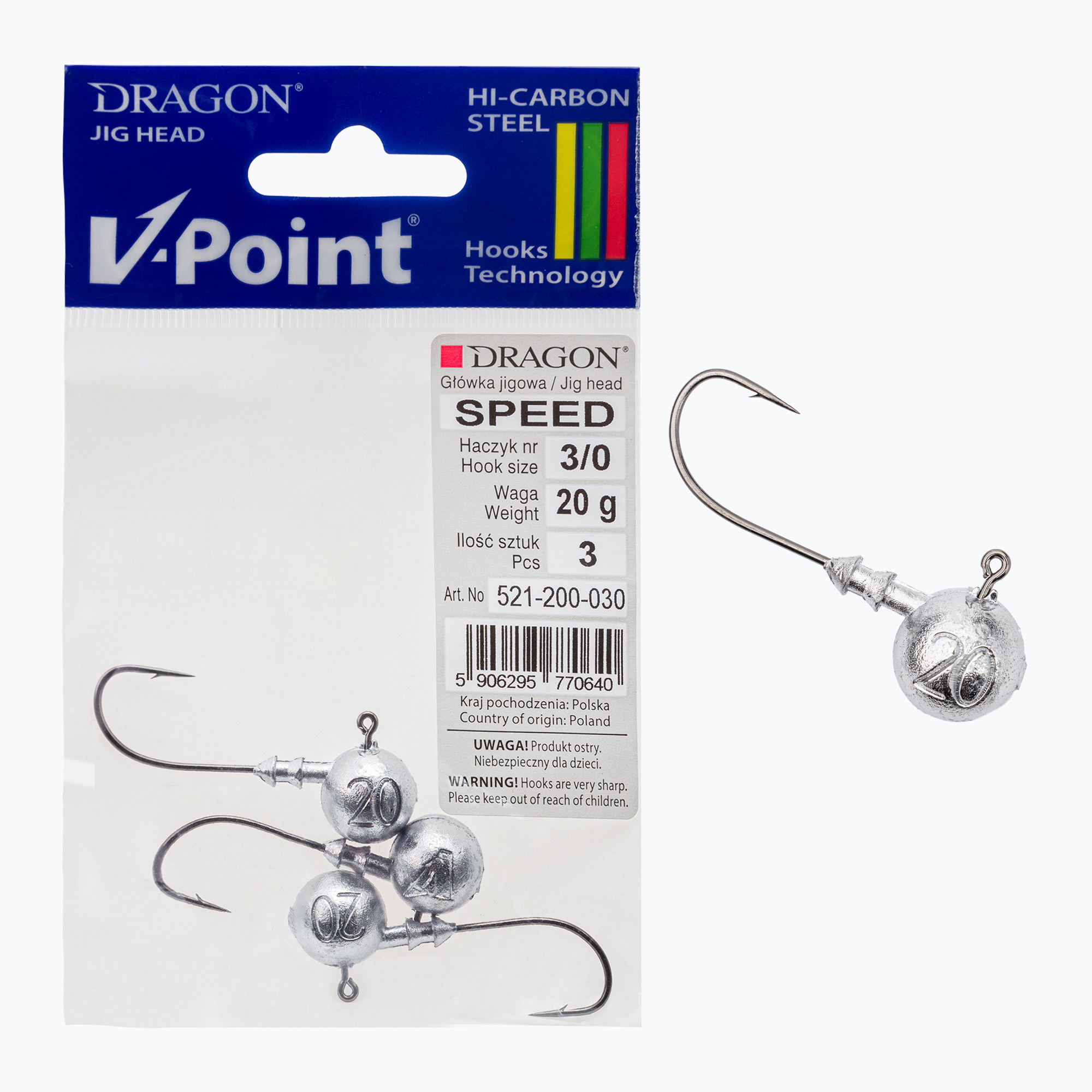 Dragon V-Point Speed 20g 3db jigfej fekete PDF-521-200-030. Méret: 5/0 - 20 g