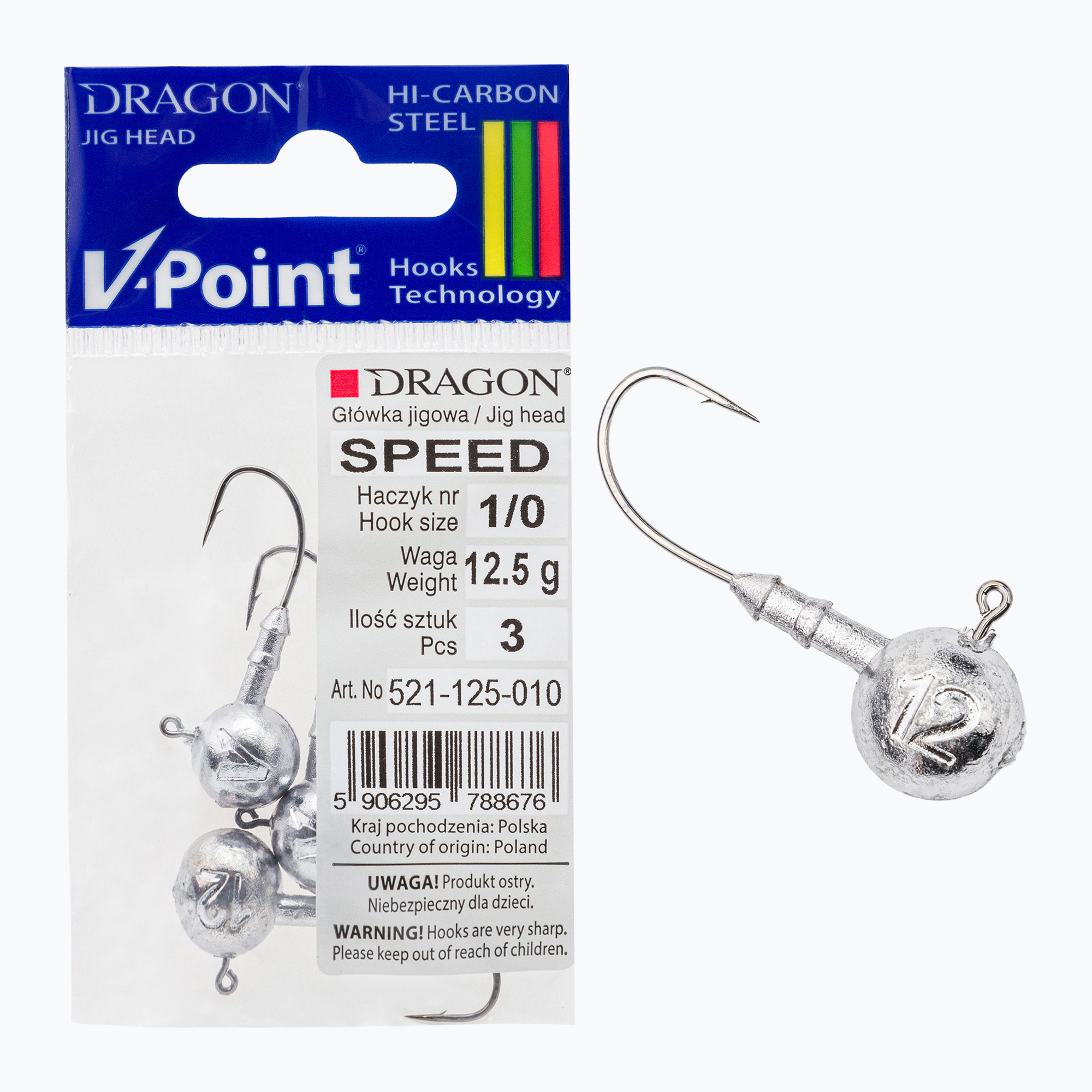Dragon V-Point Speed jigfej 12.5g 3db fekete PDF-521-125-010. Méret: 1/0 - 12.5 g