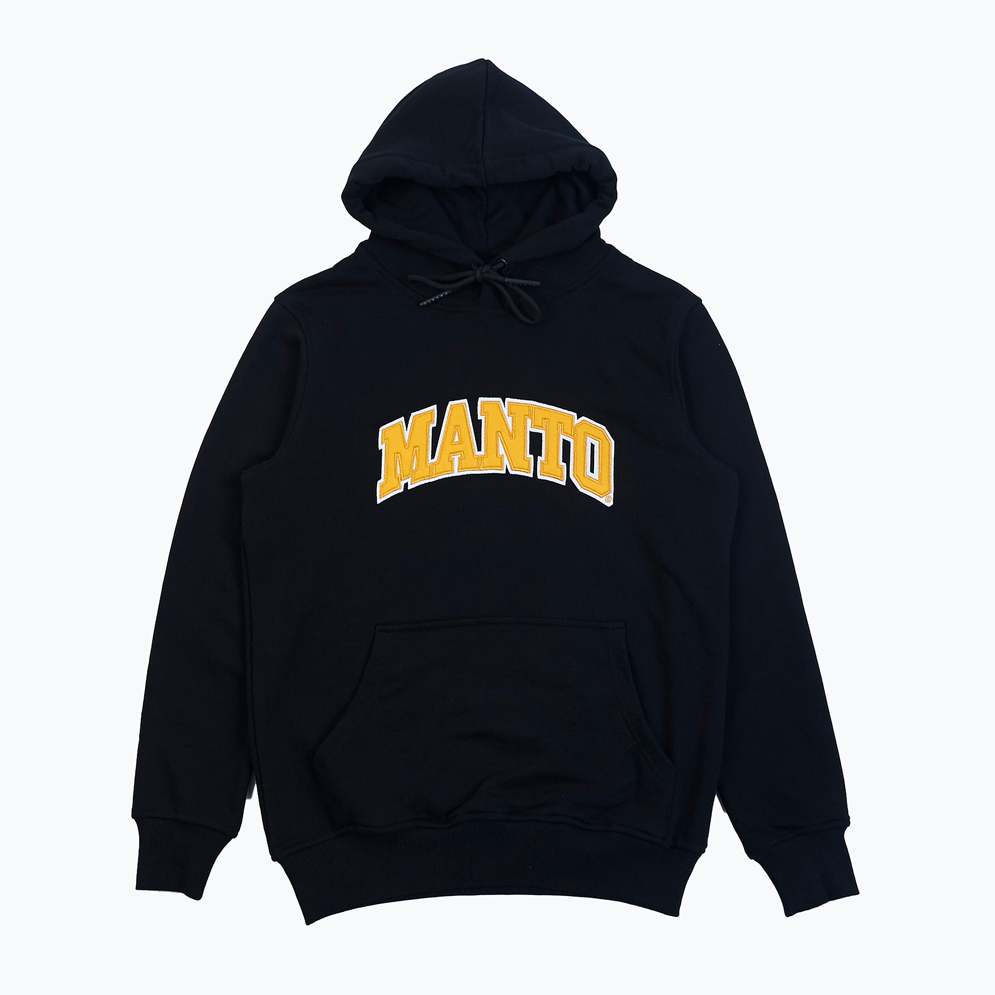 Férfi MANTO Varsity kapucnis pulóver fekete MNH479_BLK/YEL. Méret: L