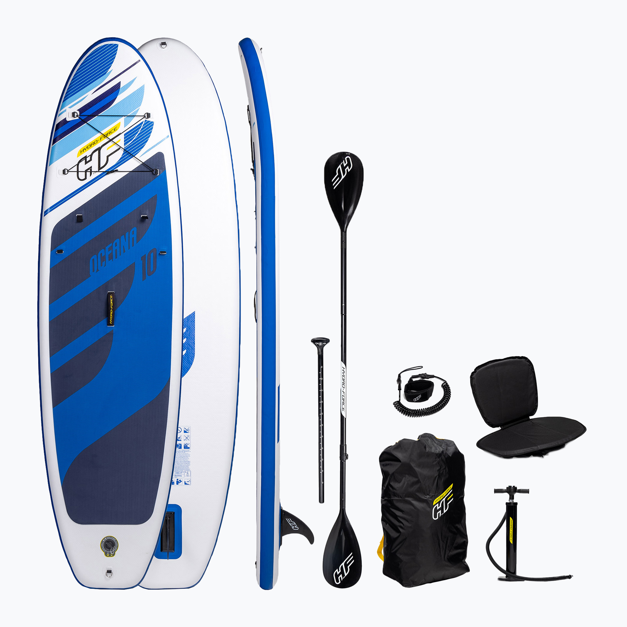 39%-kal olcsóbban.  SUP HYDRO-FORCE Oceana Combo 10'0''x33''x5'' fehér-kék 65350. Méret: 10'0'' x 33'' x 5'