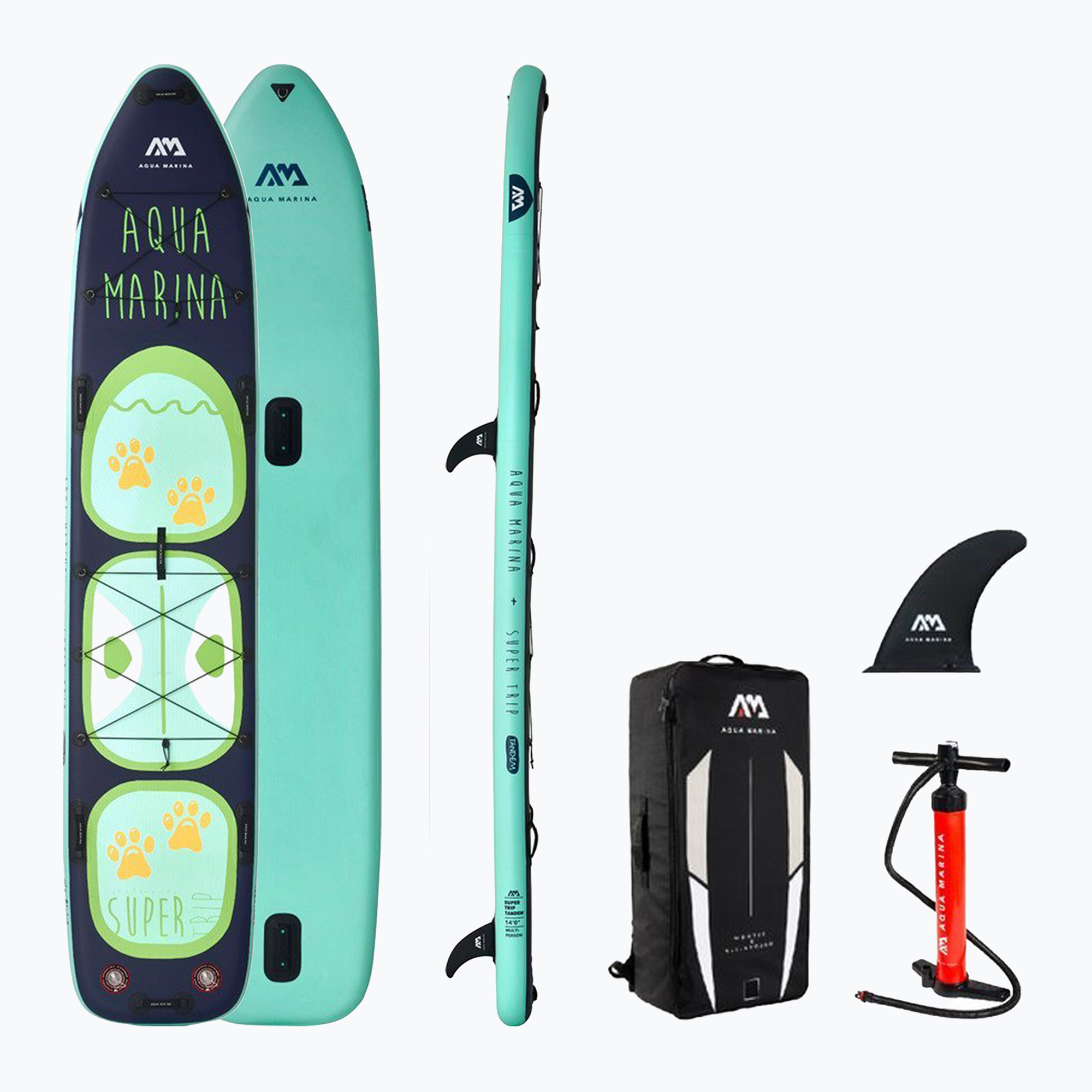 SUP Aqua Marina Super Trip Tandem - Családi iSUP, 4.27m/15cm zöld BT-20ST02. Méret: OS