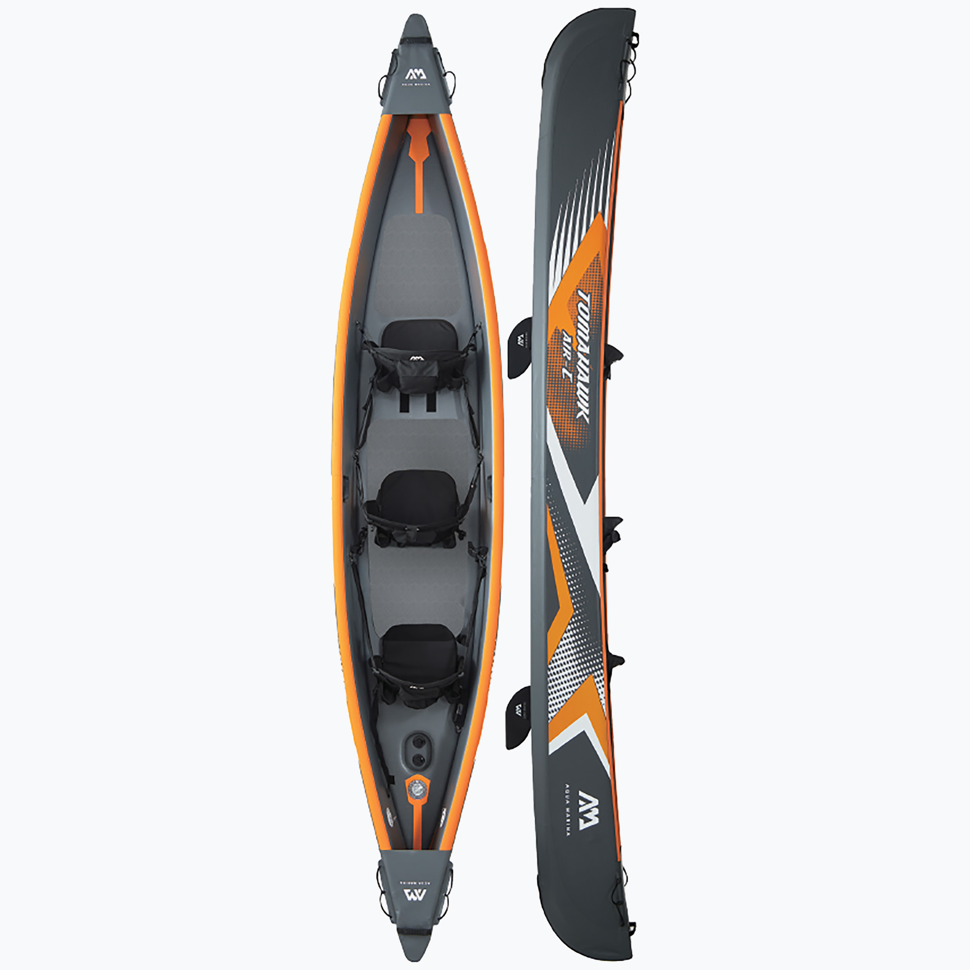Nagynyomású felfújható kajak 3 személyes 15'8  AquaMarina Tomahawk szürke Air-C. Méret: OS