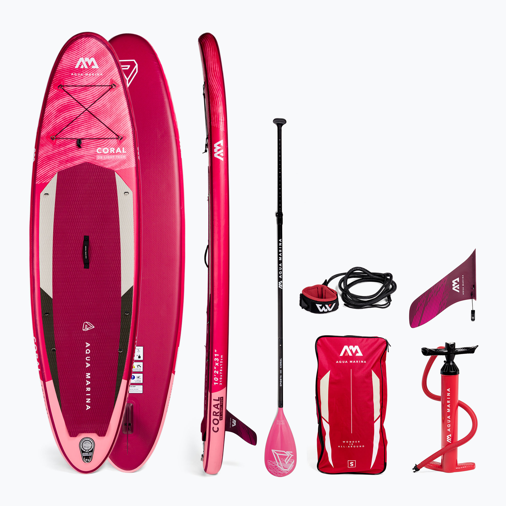 33%-kal olcsóbban.  SUP Aqua Marina Coral - Advanced All-Around iSUP, 3.1m/12cm rózsaszín BT-22COP. Méret: OS