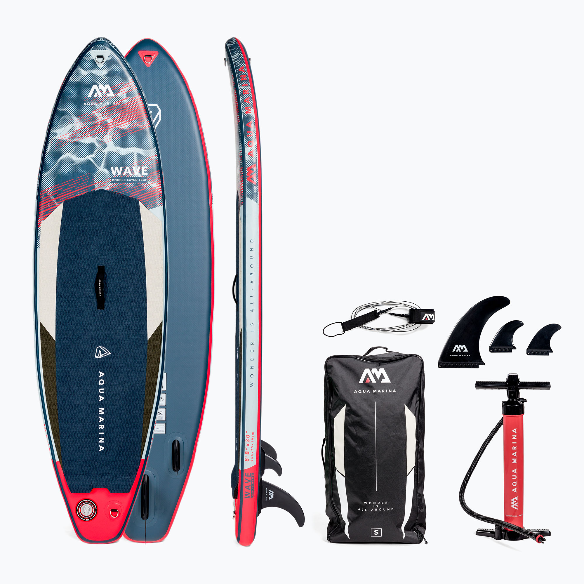 21%-kal olcsóbban.  Aqua Marina Wave SUP - Surf iSUP, 2.65m/10cm, tengerészkék BT-22WA. Méret: OS
