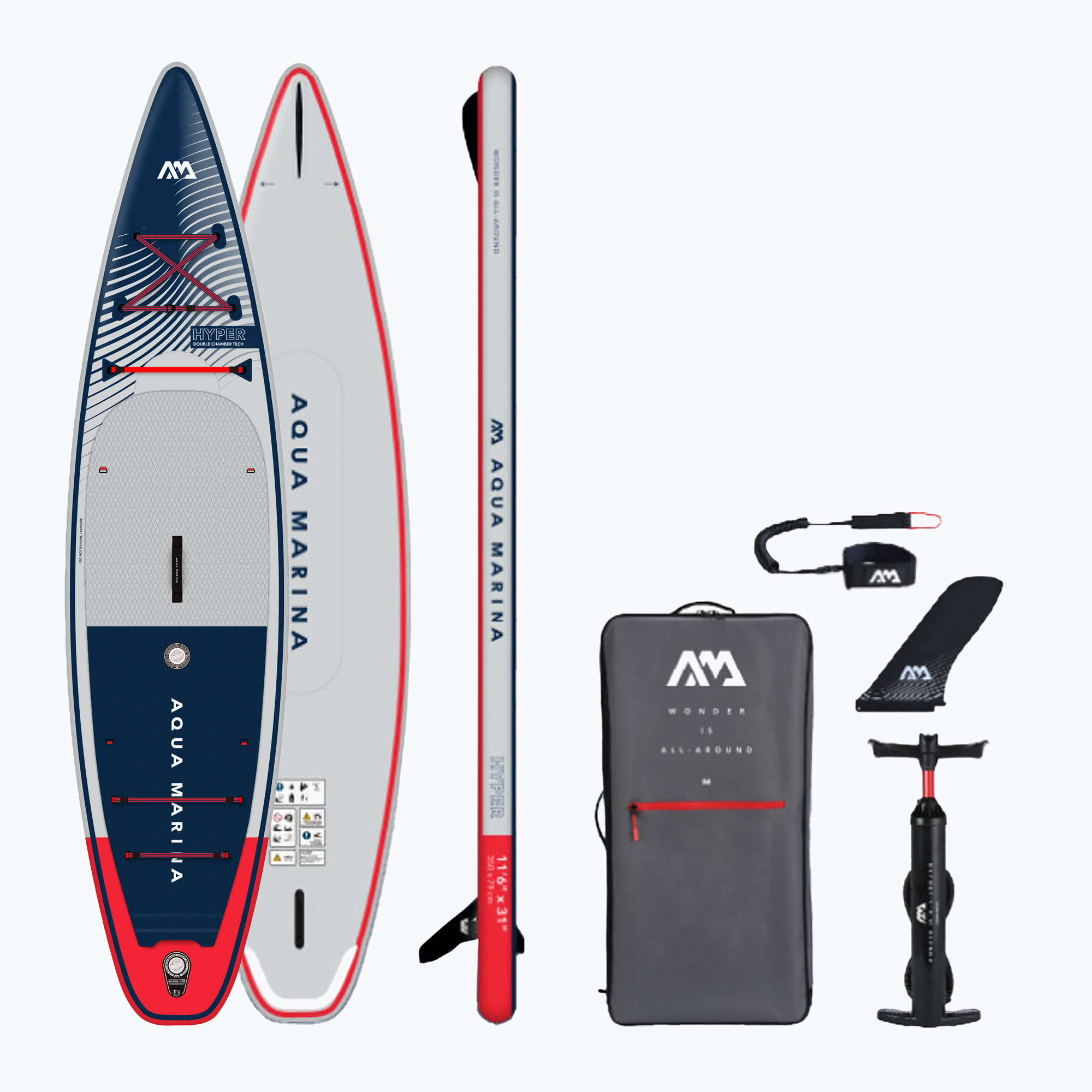 15%-kal olcsóbban.  Aqua Marina Hyper 11'6" SUP deszka szürke BT-23HY01. Méret: OS