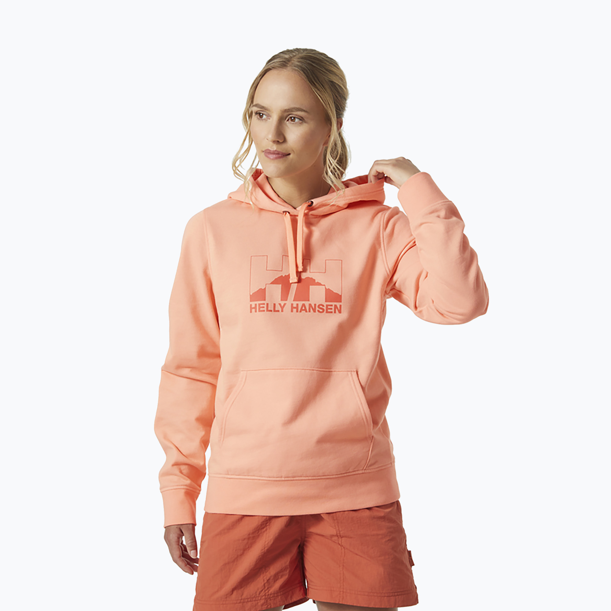 32%-kal olcsóbban.  Női trekking pulóver Helly Hansen Nord Graphic pulóver kapucnis pulóver narancssárga 62981_058. Méret: L