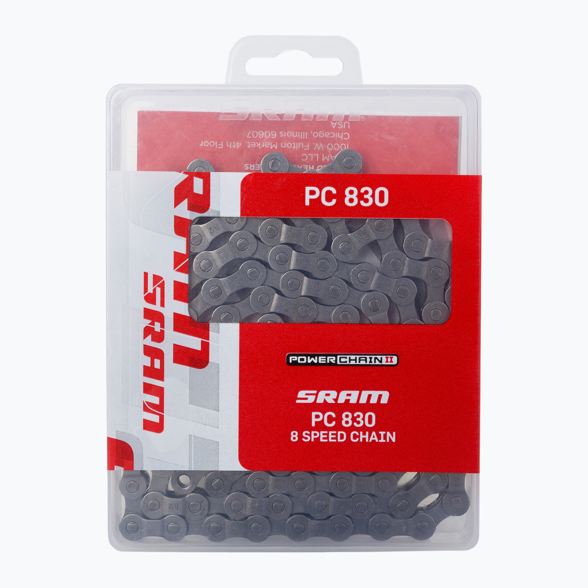 15%-kal olcsóbban.  Kerékpárlánc SRAM 10 CN PC830 W/ PWR szürke 46.2758.114.005. Méret: 8 rz / 114 ogniw