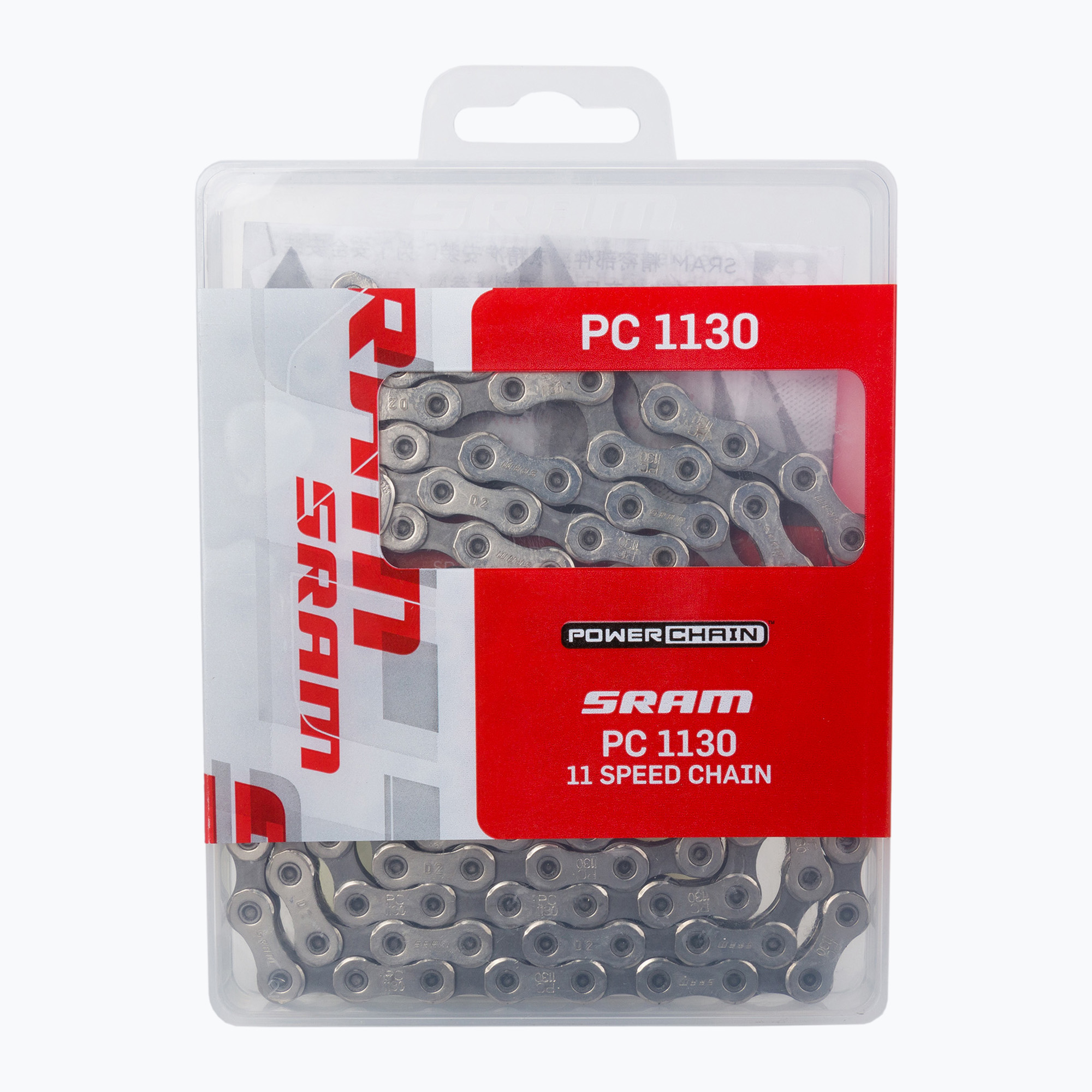 SRAM CN kerékpárlánc PC1130 120LI W/ PWR.LCK 11S ezüst 00.2518.006.010. Méret: 11rz / 120 ogniw